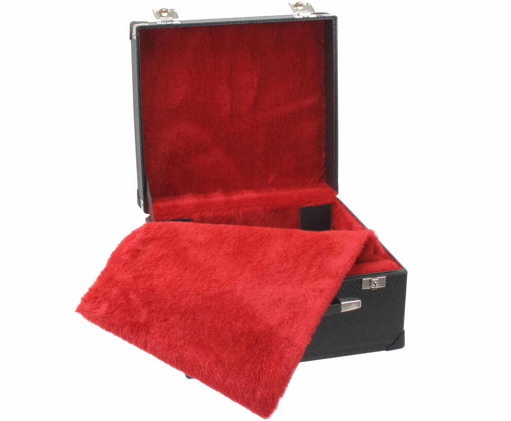 Alpenklang Custodia Fisarmoniche a 3 File, Nucleo in legno, Peso: 4 | Custodia da trasporto per fisarmoniche a 3 file, Rivestimento esterno in pelle sintetica nera, Imbottitura morbida in peluche