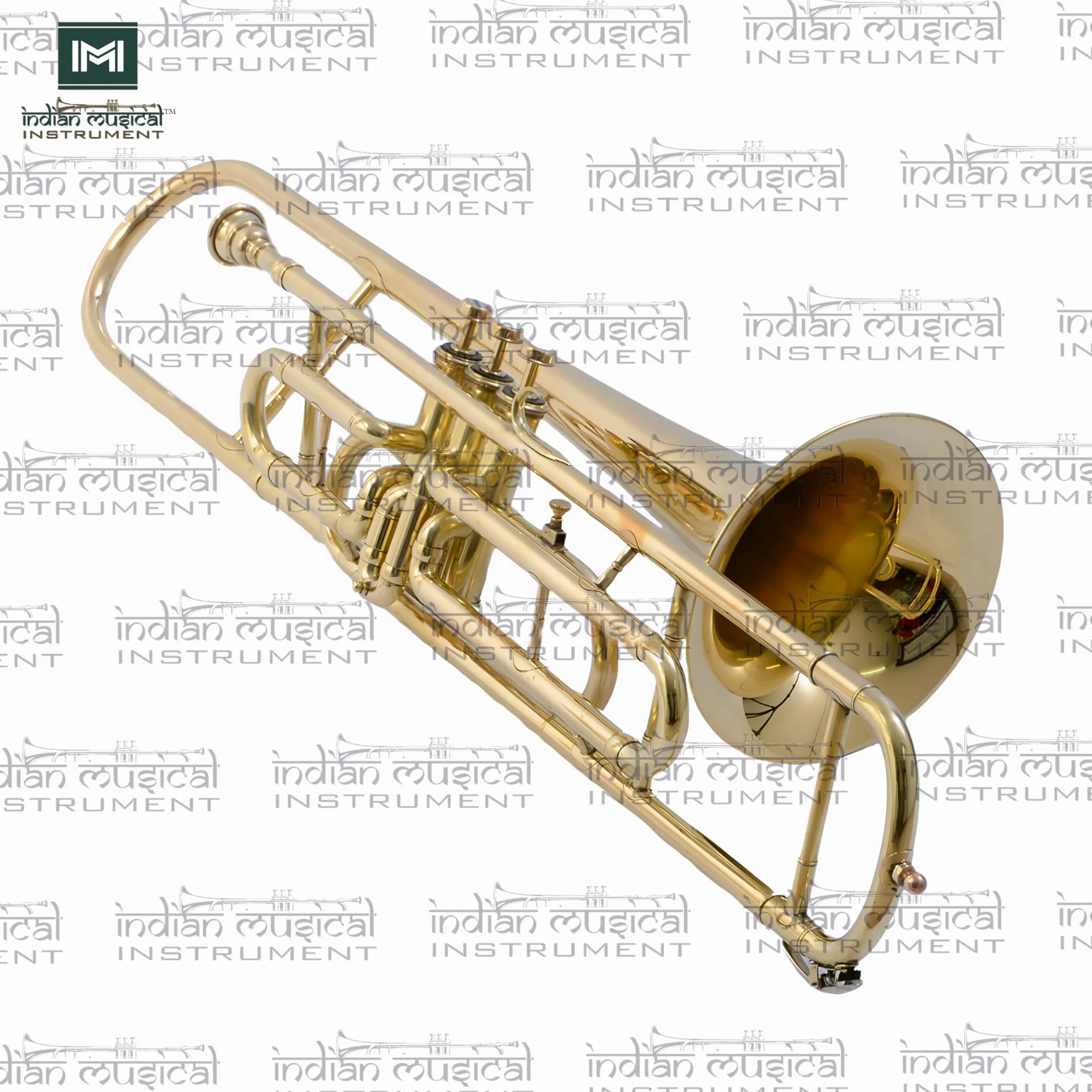 Valvola trombone, passo BB, qualità in ottone con custodia per il trasporto e bocchino incluso (oro)