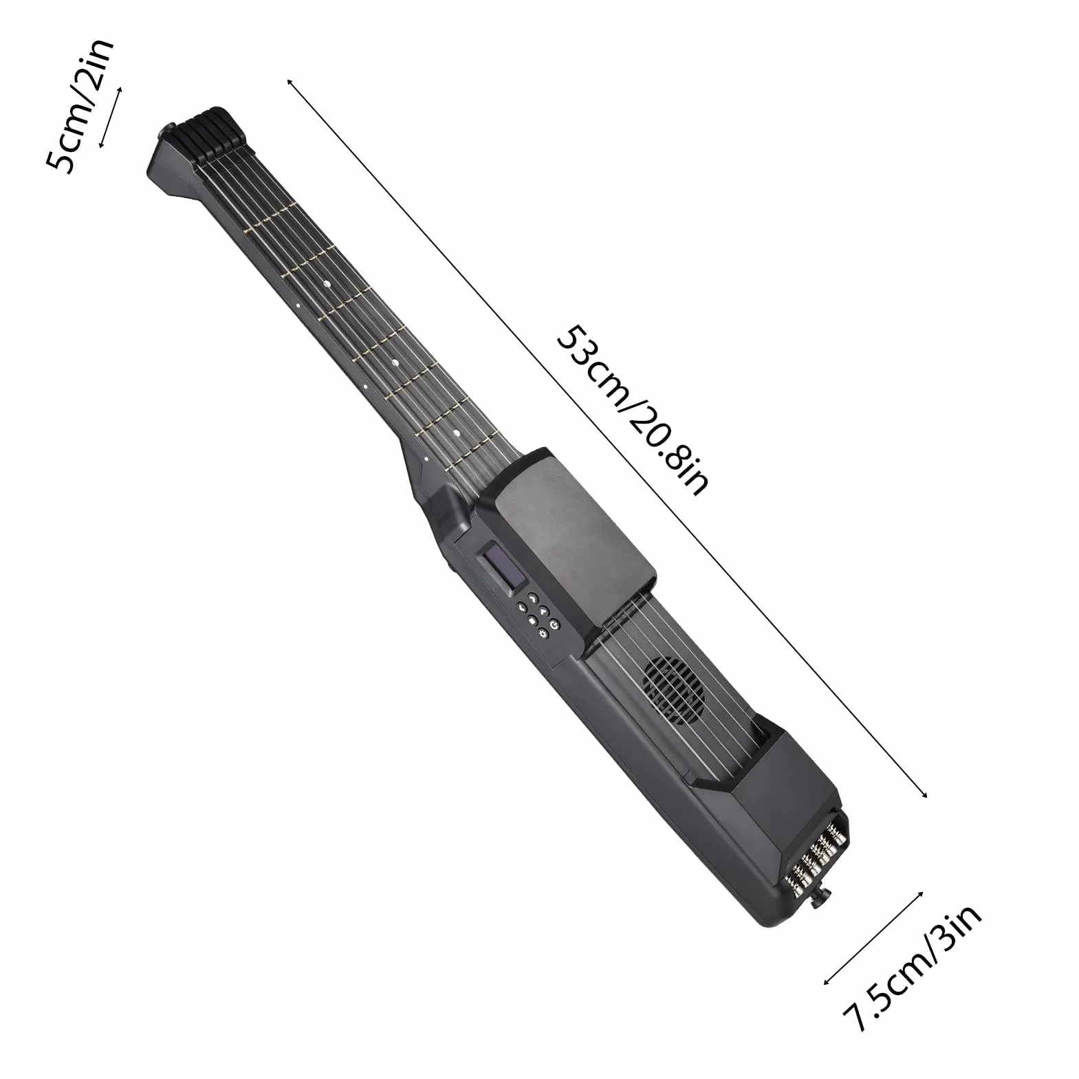 Generic Chitarra Intelligente a 7 Tasti, Chitarra Elettrica da Viaggio Portatile con Capotasto Metronomo Sintonizzatore Digitale, per Principianti Che Si Esercitano Nell'apprendimento