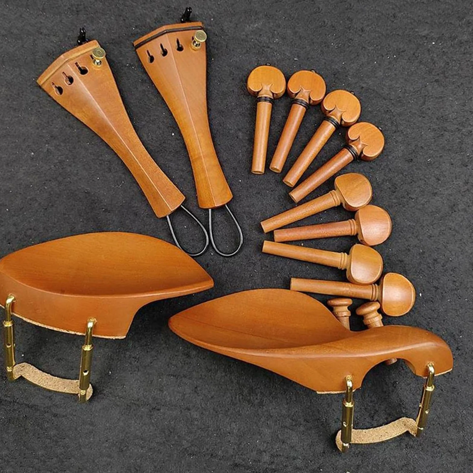 Set di Accessori Violino Piroli Per Violino Pezzo Di Coda Budello Poggiamento Con Morsetto Accordatore Fine Accessori Per Violino 4/4 Legno Di Giuggiola(Violin parts 2)