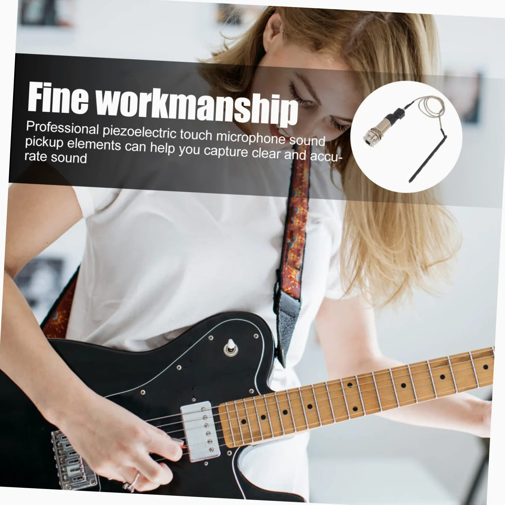 TOYANDONA 5pezzi Pickup Acustico Piezoelettrico Per Chitarra Strumento Musicale Multifunzionale Senza Batteria Design Facile Da Usare Accessorio Per Chitarra Folk e Ukulele Cattura Suono e