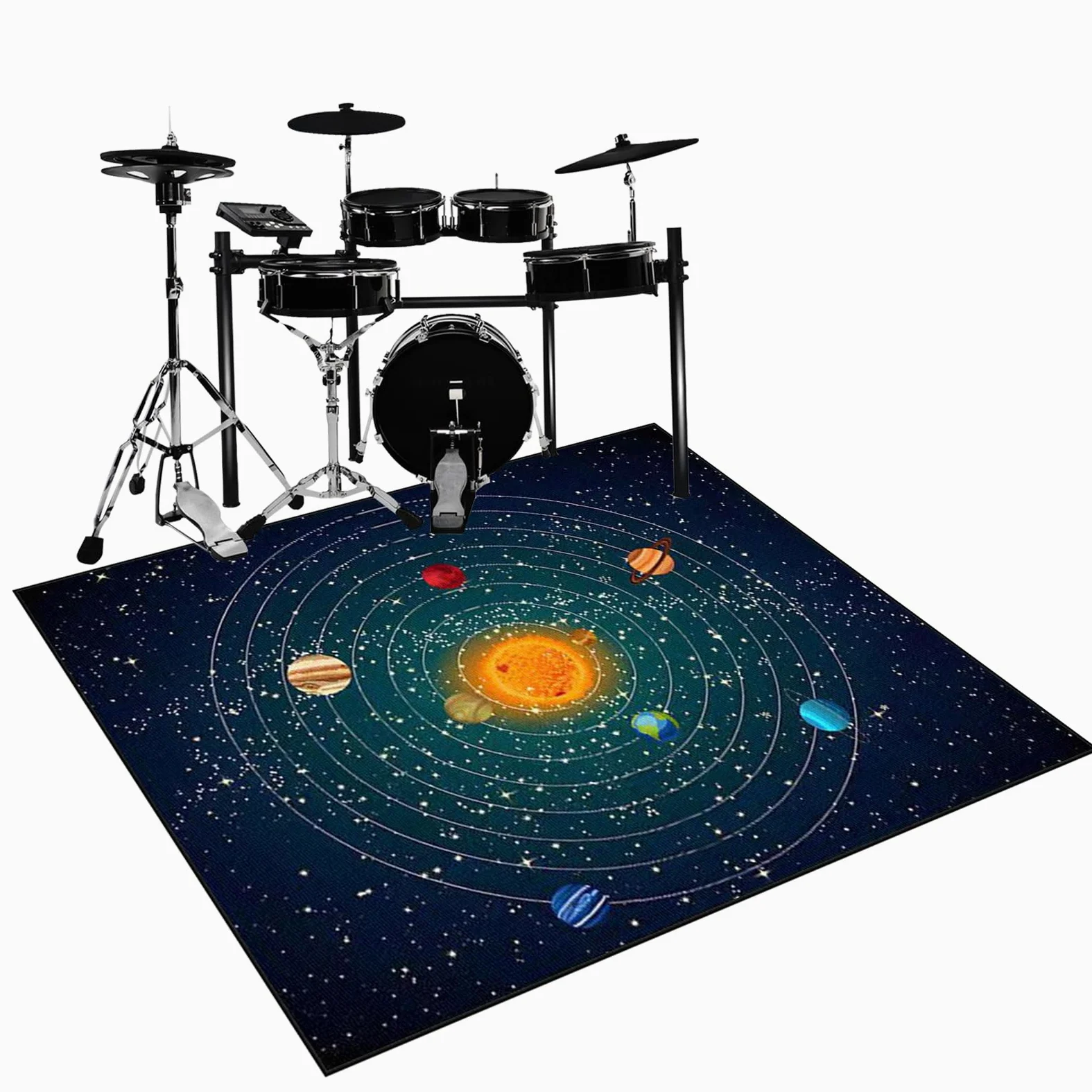 Tappeto per Batteria Tappeto a Tamburo Professionale Tappetino per Batteria Elettronica Strumenti Musicali Coperta Antiscivolo Tappetino Insonorizzato Tappeto Drum Accessori per Batteria 120 x 80 cm