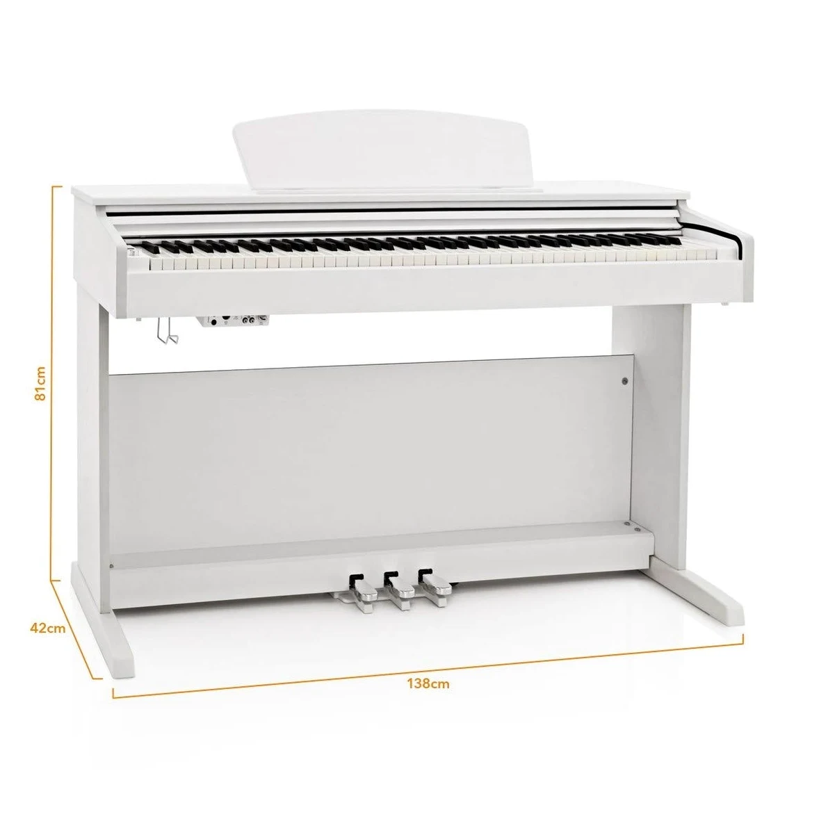 DP-10 X Pianoforte Digitale di Gear4music + Pacchetto Accessori, Bianco | 88 tasti pesati ad azione martelletto, registrazione USB e memoria interna, metronomo e modalità apprendimento