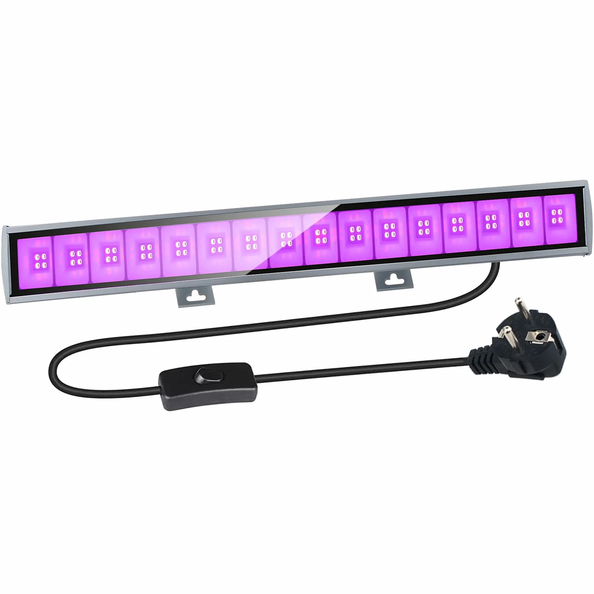 Eleganted Luce UV LED 36W, 64 LEDs Luce Nera Barra a LED Lampada Ultravioletta con 1.5m Spina, 395-400nm Black light Effetto Luce IP66 per KTV Bar Club Dsico Illuminazione Halloween