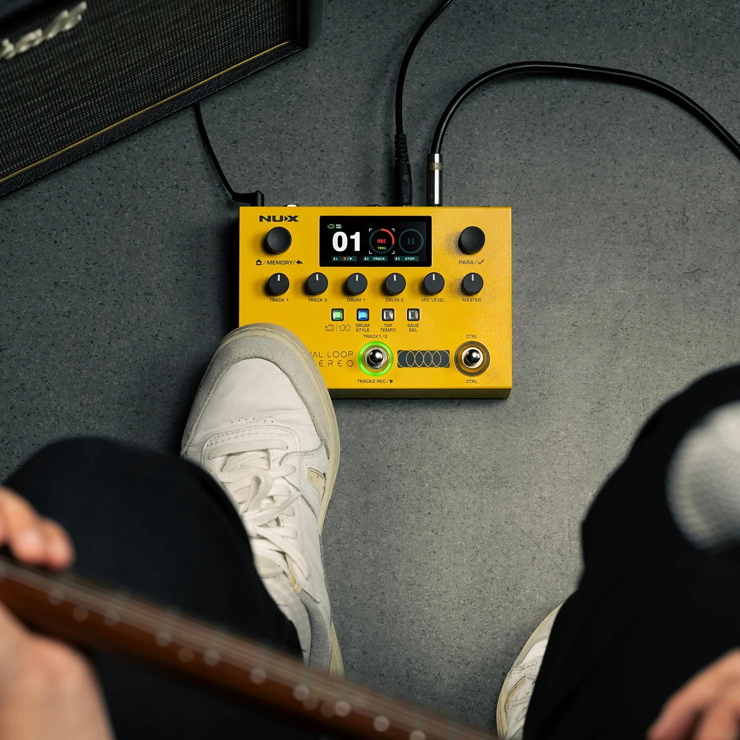 NU-X - Pedale Stereo Dual Loop | Looper Multi-Effetti per Chitarra, Basso e Voce con Drum Machine, Registrazione USB, MIDI e Footswitch per Performance dal Vivo