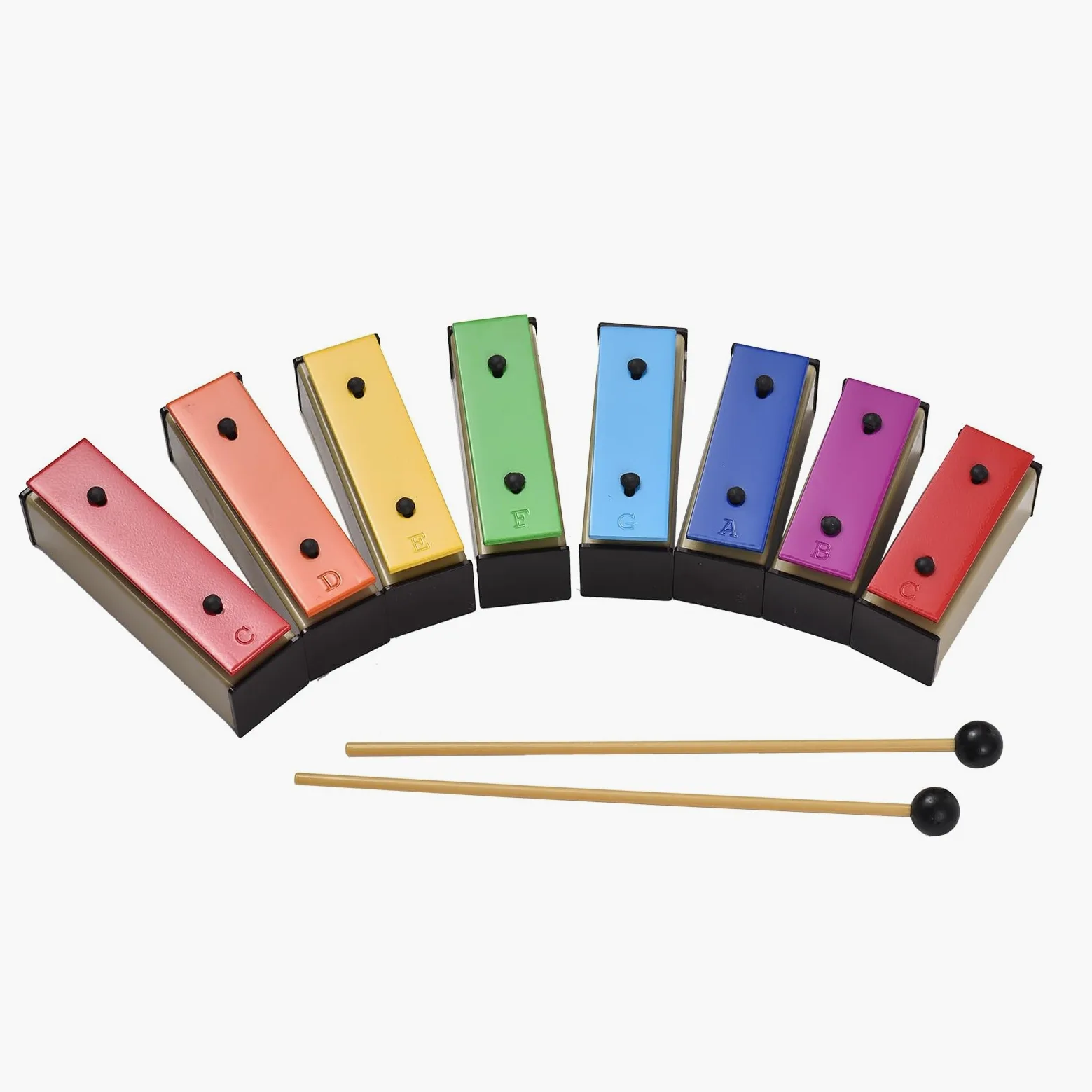 xilofono ​Legno Risonatore A Campana con Piastra Metallica Rimovibile Glockenspiel Colorato A 8 Note con Mazzuolo in Plastica