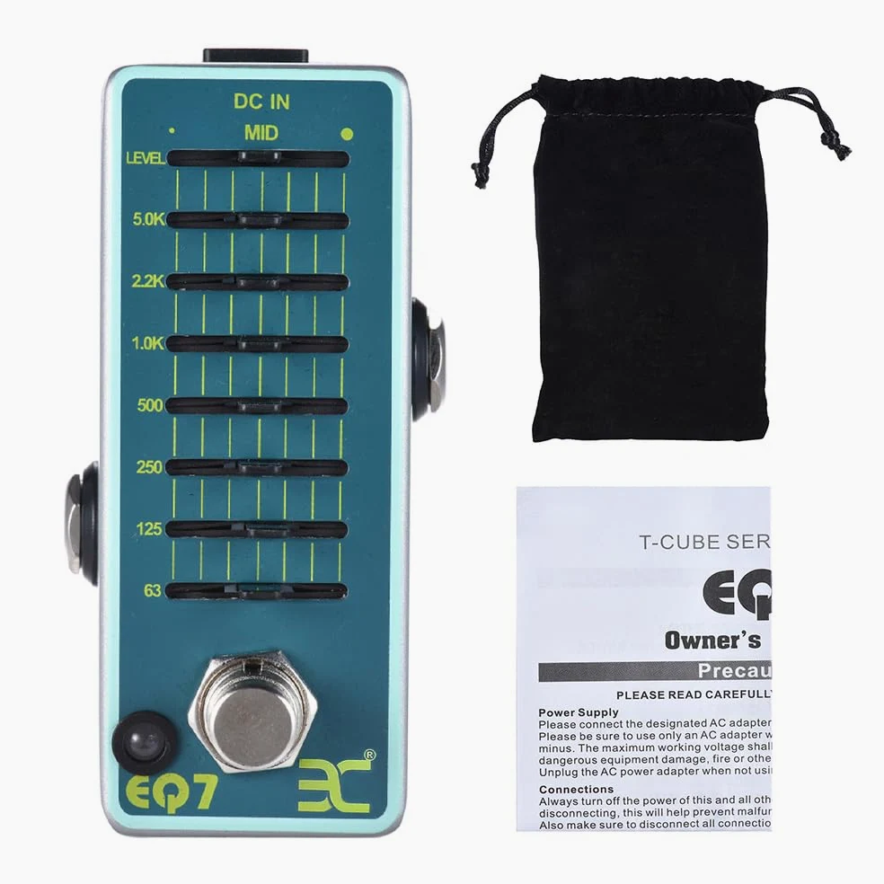 EX EQ7 Equalizzatore per Chitarra Effetto Pedale EQ a 7 Bande Full Shell del Metallo True Bypass