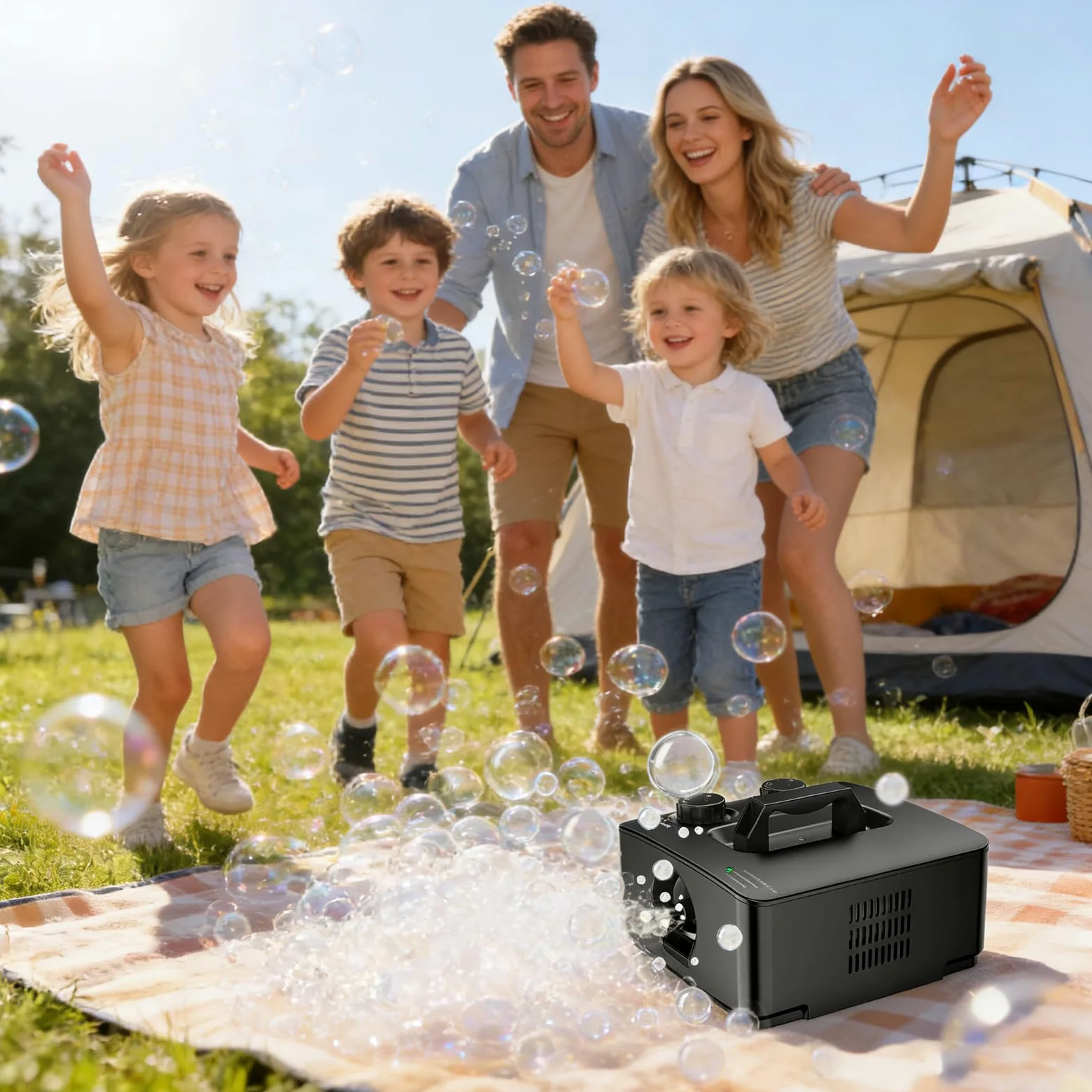 Nebelmaschine, Macchina Del Fumo 2 In 1 Con Bolle 400W, Macchina Bolle Di Fumo Portatile 27×25×16 Cm, Fog Bubble Machine Per DJ Festa Palco Matrimonio Halloween Natale Compleanno