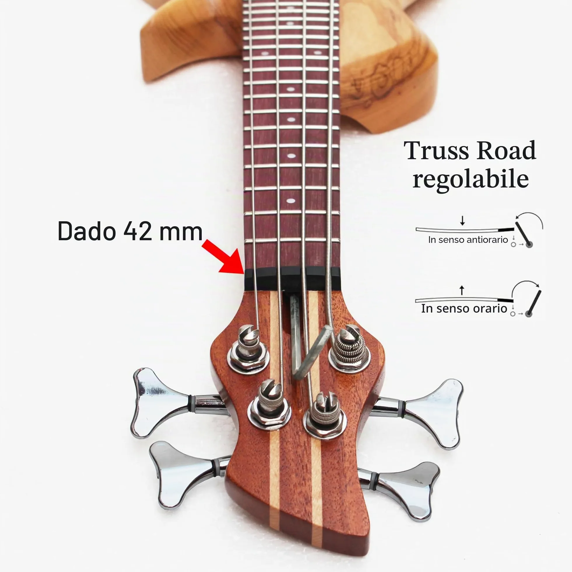 Batking Mini Basso Elettrico, Viaggio Ubass 4 Corde, Fretted Ukelele Basso con Gig bag