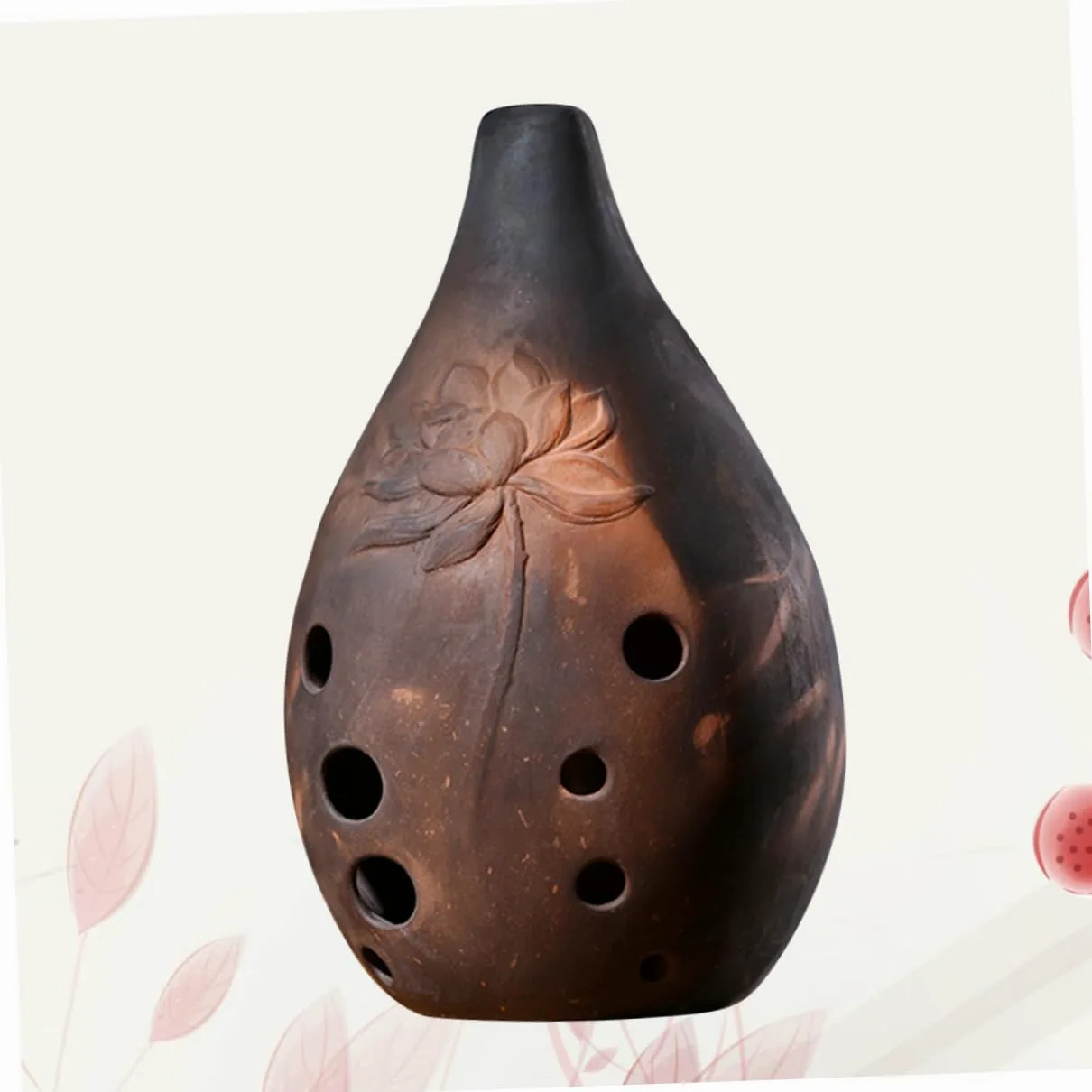 Mikinona Xun Cinese a 10 Fori in Ceramica Ocarina Strumento Musicale Antico in Tonalità F per Principianti e Artisti Esecutori, Intonazione Precisa e Suono Profondo per Stili multipli