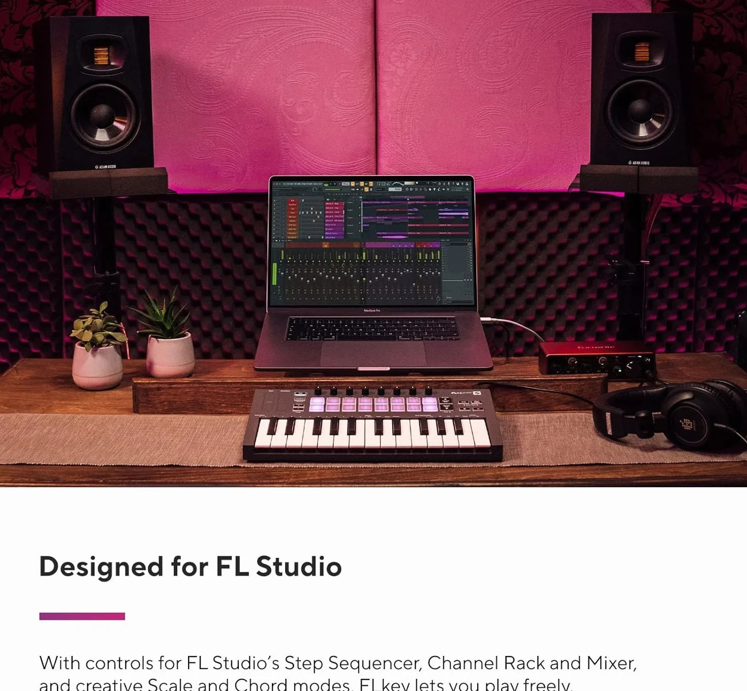 Novation FLkey Mini - Controller MIDI a tastiera portatile a 25 tasti, USB, con integrazione per FL Studio — per la produzione musicale