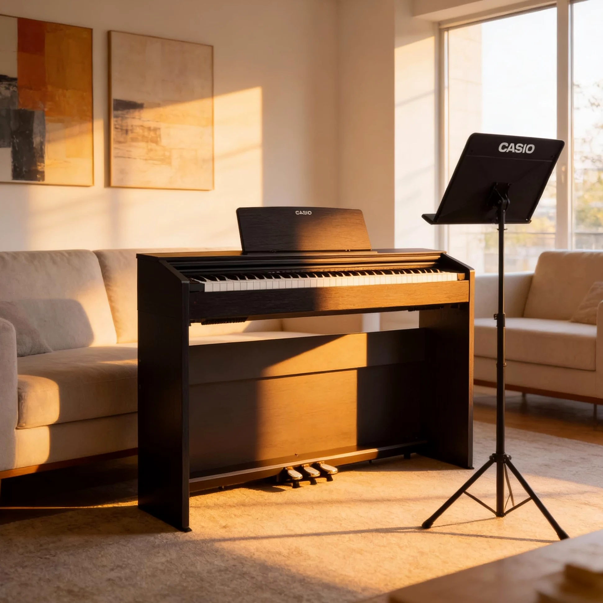 Casio Privia PX870BK Pianoforte Digitale a 88 Tasti - Nero Pacchetto con Pedale Sustain, Copertura, Cavo, Lezioni di Pianoforte Online, Video Didattico Austin Bazaar e Panno per Lucidatura