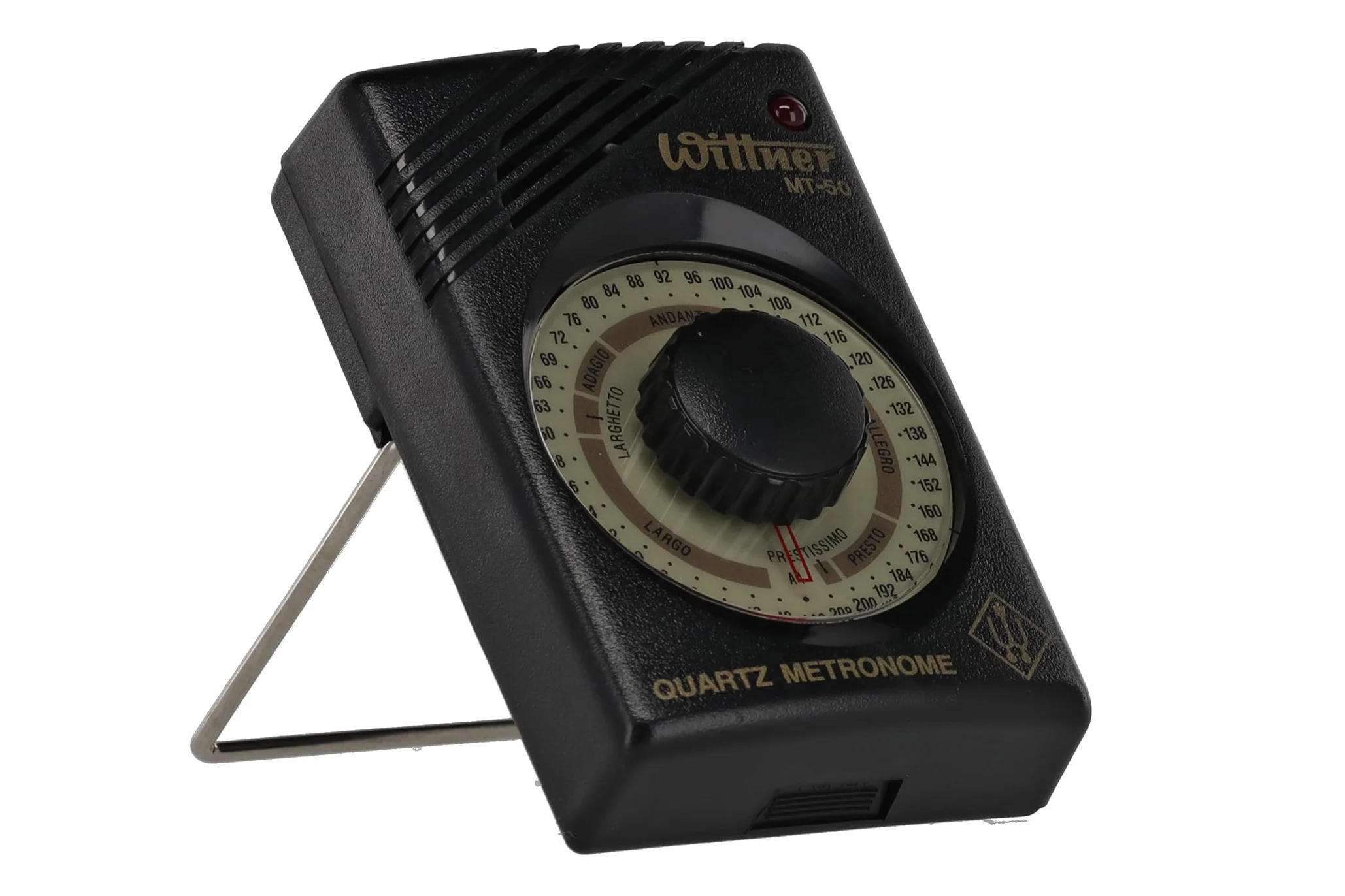 Metronomo al quarzo Wittner MT-50 - 40-208 battiti/minuto - 39 posizioni di tempo - display a LED e altoparlante - accordatura a 440 Hz - auricolari - funzionamento a batterie (non incluse)