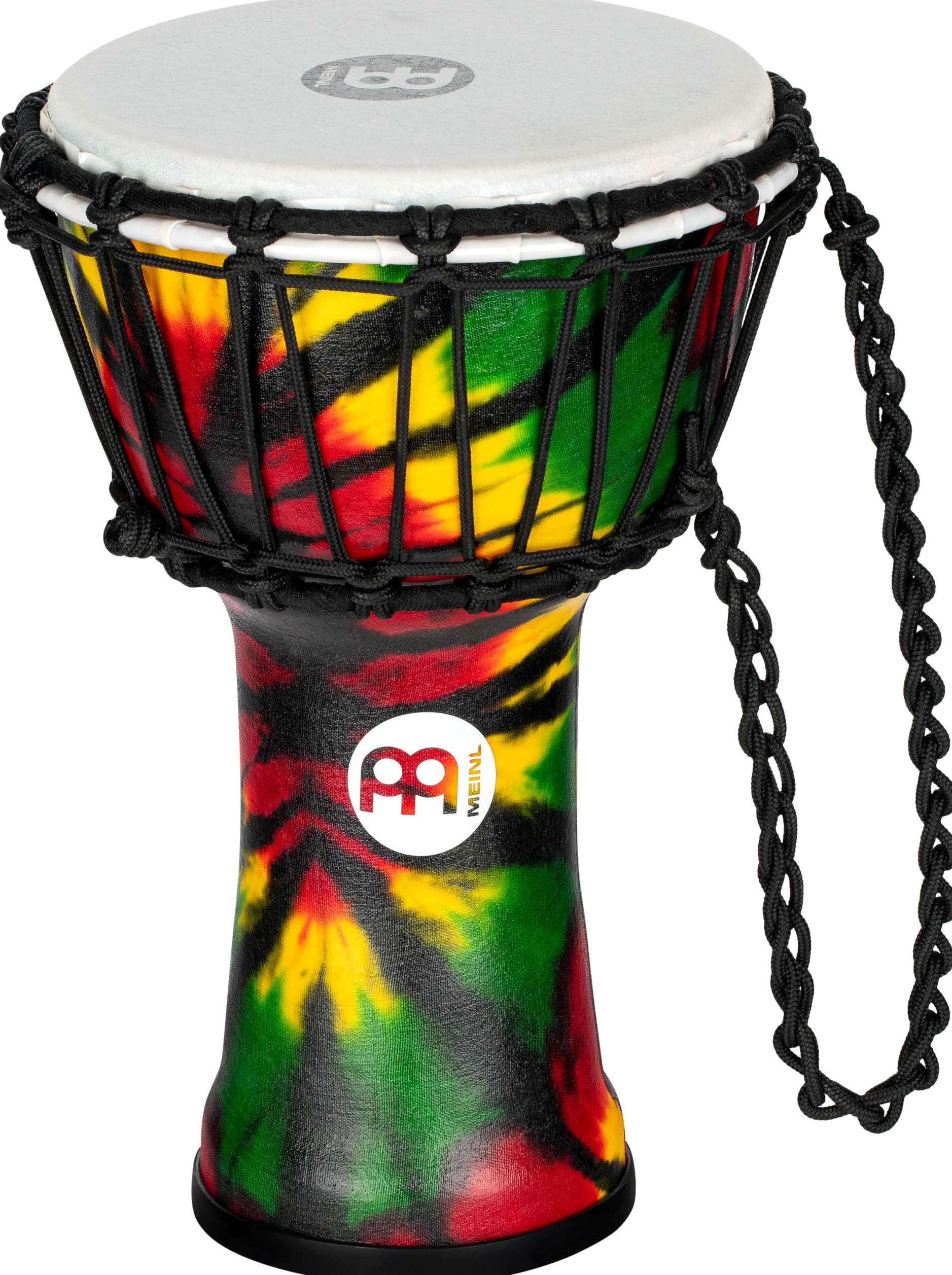 Meinl Percussion Junior Djembe - Tamburo a mano, testa e guscio sintetico, non prodotto in Cina, accordatura a corda di dimensioni compatte, garanzia di 2 anni (JRD-TD)