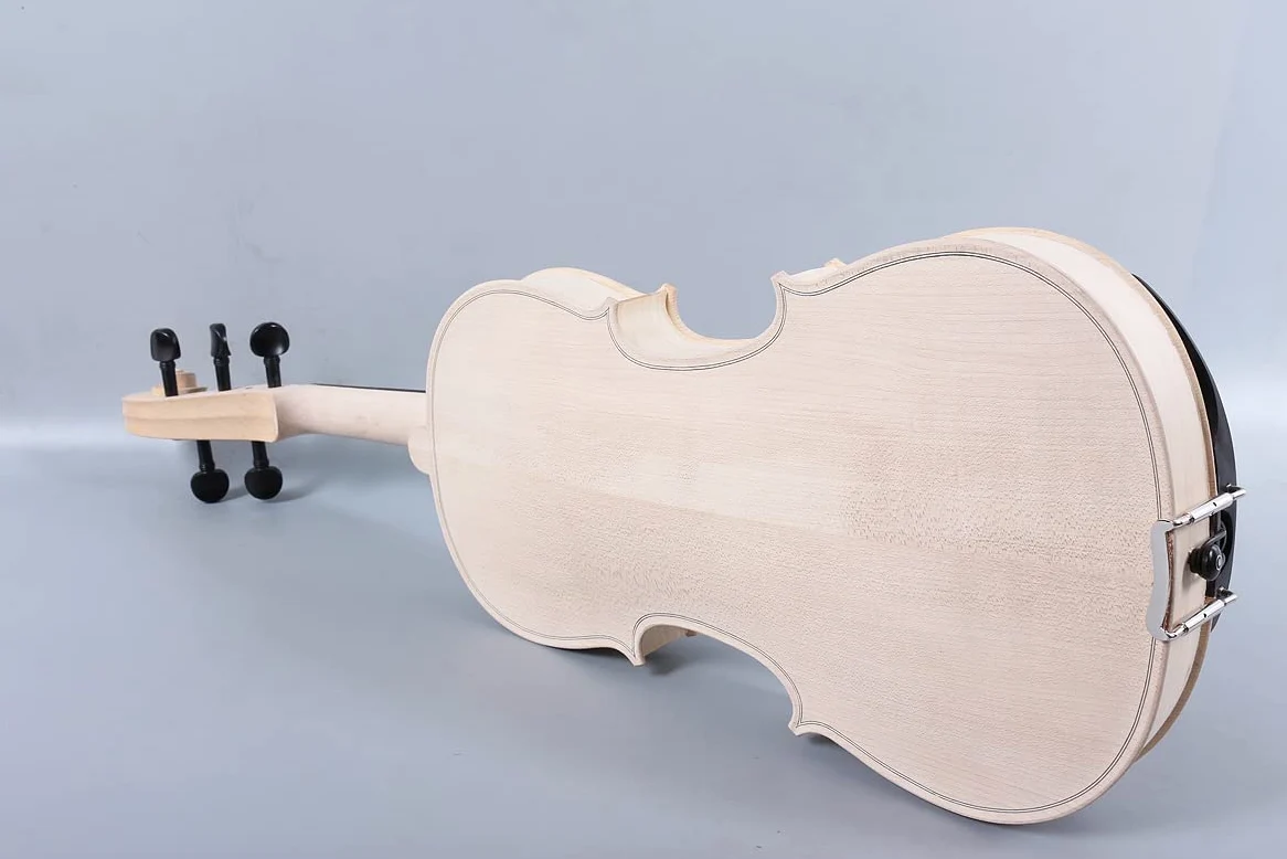 5 corde violino 4/4 Full size incompiuto Violino Bianco Ebano Raccordi Acero abete legno fai da te violino