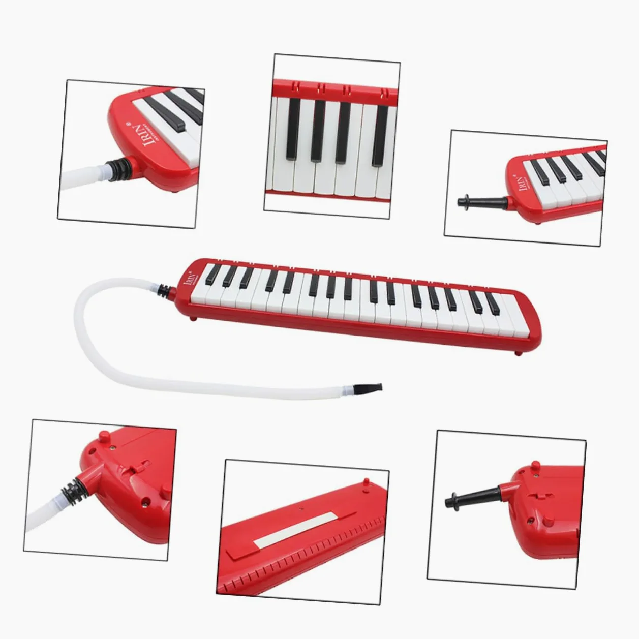 Garneck Melodica 37 Tasti Rosso Abs con Custodia Morbidaper Musica Portatile senza Batterie per Principianti e Appassionati di Strumento Musicale