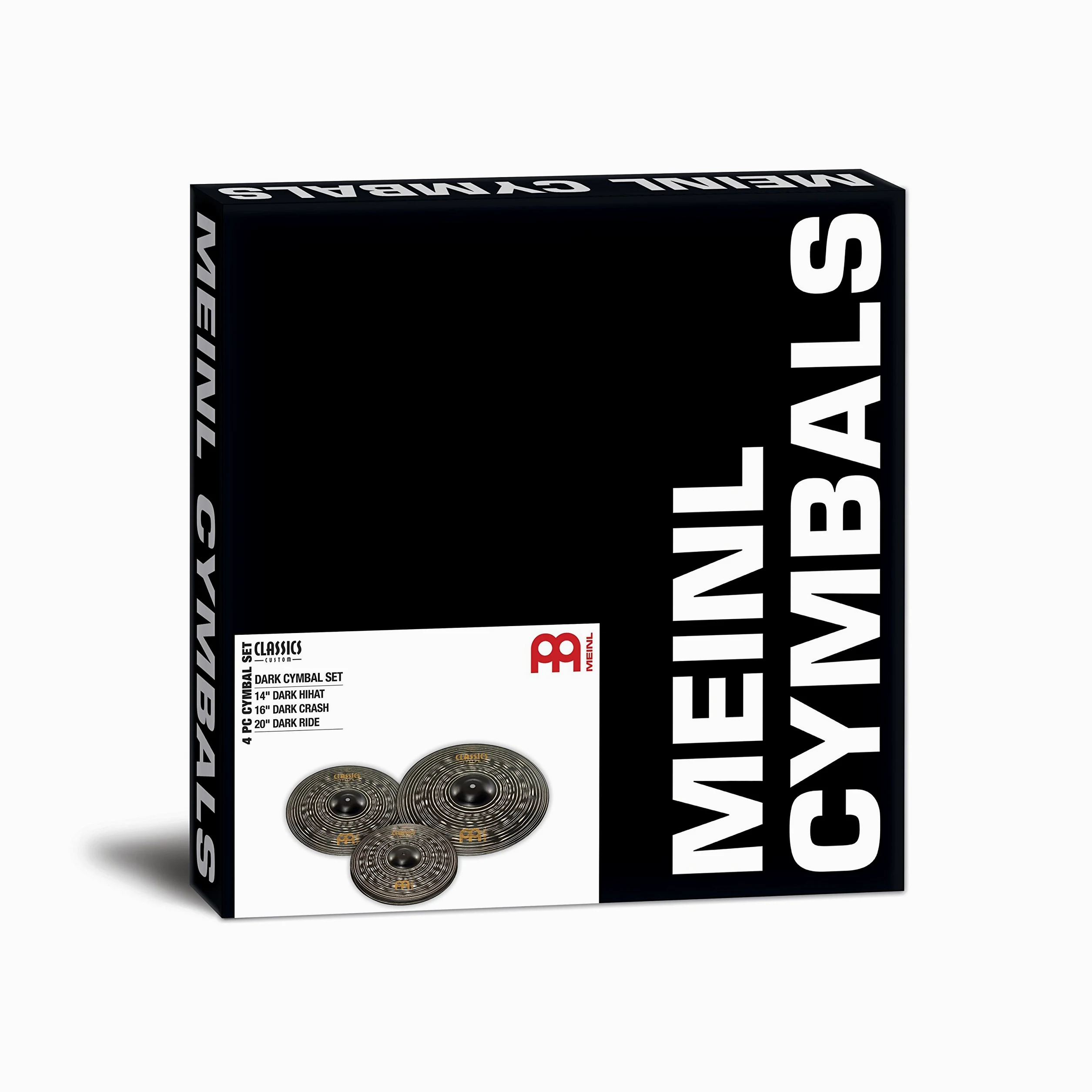 Meinl Cymbals Classics Custom Dark Set Box Pack di Piatti con Hihat 14 pollici, Crash 16 e Piatto Ride 20 per Batteria - Bronzo B12, Finitura Scura, Prodotto in Germania (CC141620)