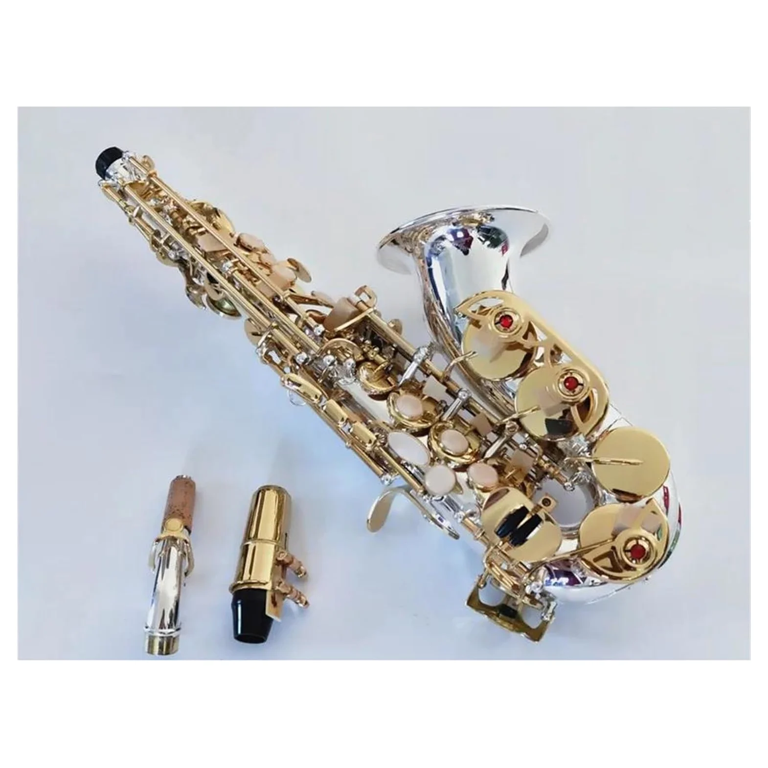Professionale Sassofono Bocchino Per Sax In Ottone Per Sassofono Soprano Curvo, Prestazioni Professionali