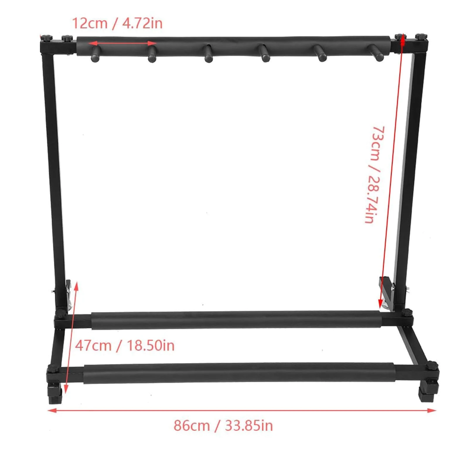 Robusto espositore per chitarra in metallo, supporto per organizer, struttura in ferro resistente per sala di formazione per collezionisti di negozi di chitarre, nero, 5 o 7 spazi (5 heads)