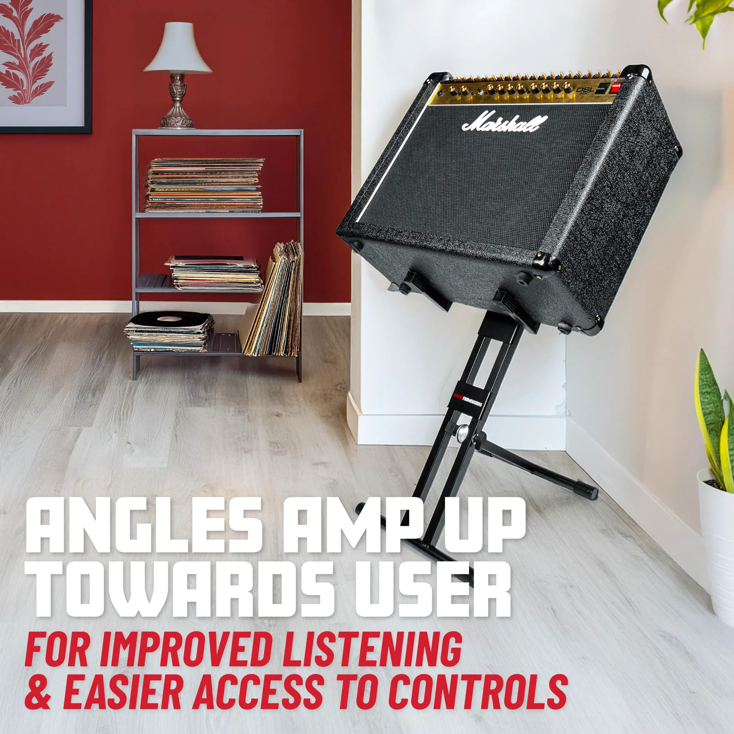 GATOR FRAMEWORKS - Supporto per amplificatore per chitarra High Profile; perfetto per modeler digitali e testate (GFWGTRAMP200)