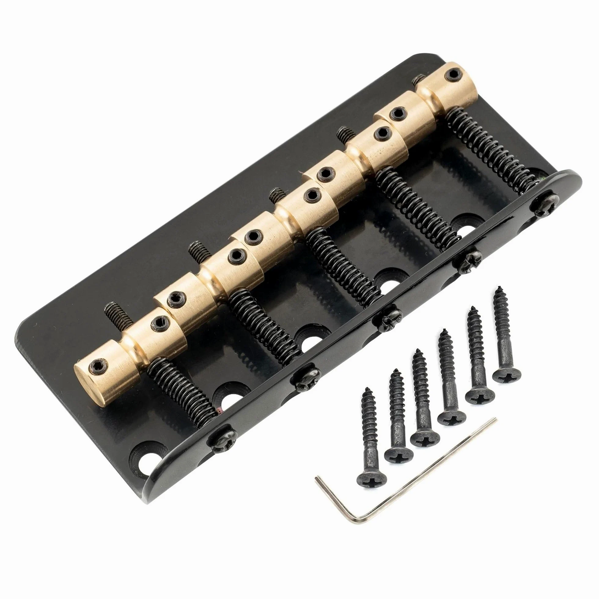 Ponte Per Basso A 5 Corde Standard Classico Da 18 Mm Con Sella In Ottone E Piastra In Acciaio Chitarra Bridge(Bk)