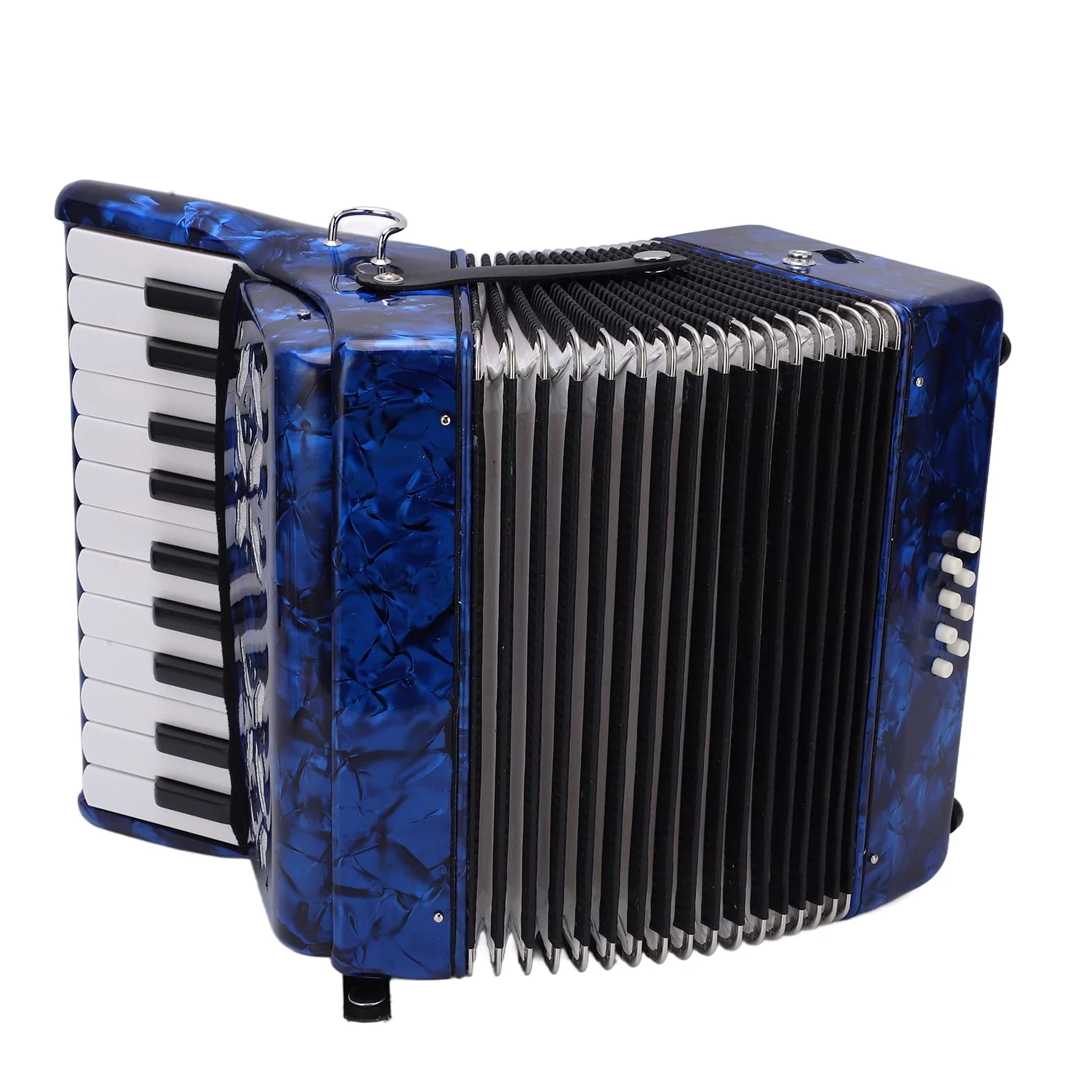 Tissting Fisarmonica Giocattolo 22 Tasti 8 Bassi, Strumento Musicale in Celluloide con Cinture Regolabili per Principianti e Bambini, Ideale per Esibizioni Domestiche e sul Palco (Dark Blue)