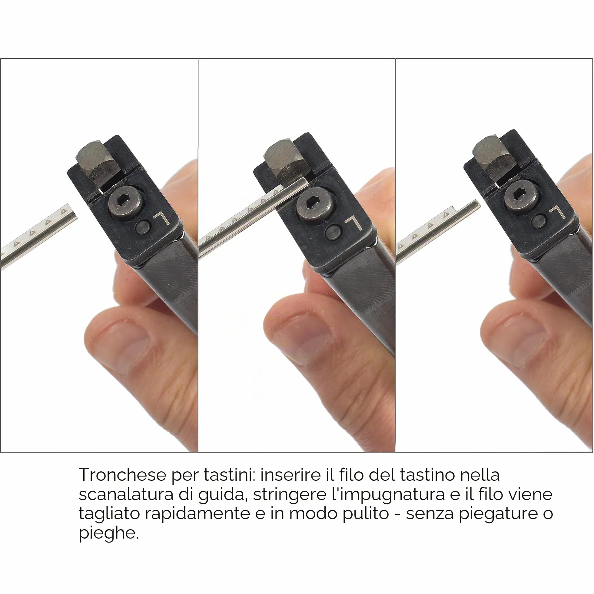 StewMac tronchese professionale per codolo tasti, chitarra e basso | Rifila il codolo prima della posa con precisione millimetrica, evitando scheggiature e sollevamenti ai bordi della tastiera.