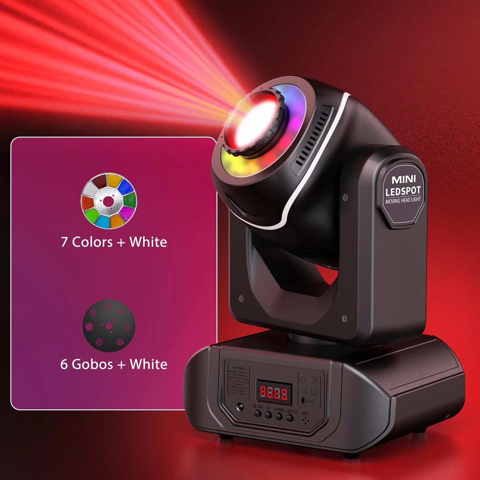 50W Teste Mobile LED Luci da Palco, RGBW Luci Discoteca con Telecomando DMX512 10/12CH Luci da Palcoscenico per Spettacoli Discoteche Bar Feste