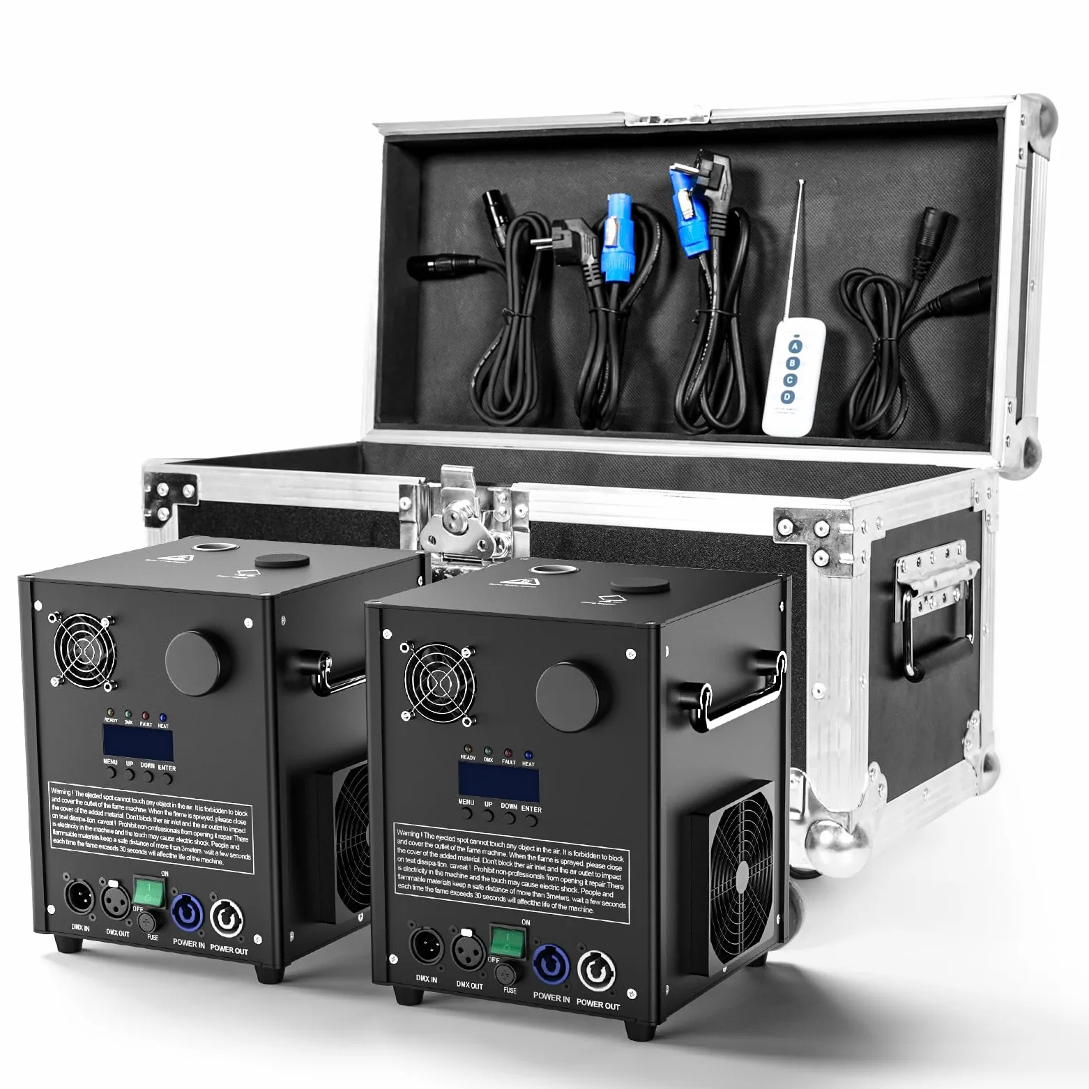 700W Macchine Pirotecniche con Flightcase, Macchina a Scintilla Fredda Display LCD d-mx512 con Telecomando per Bar Party Halloween Natale Matrimonio(2pcs Macchine con Flightcase)