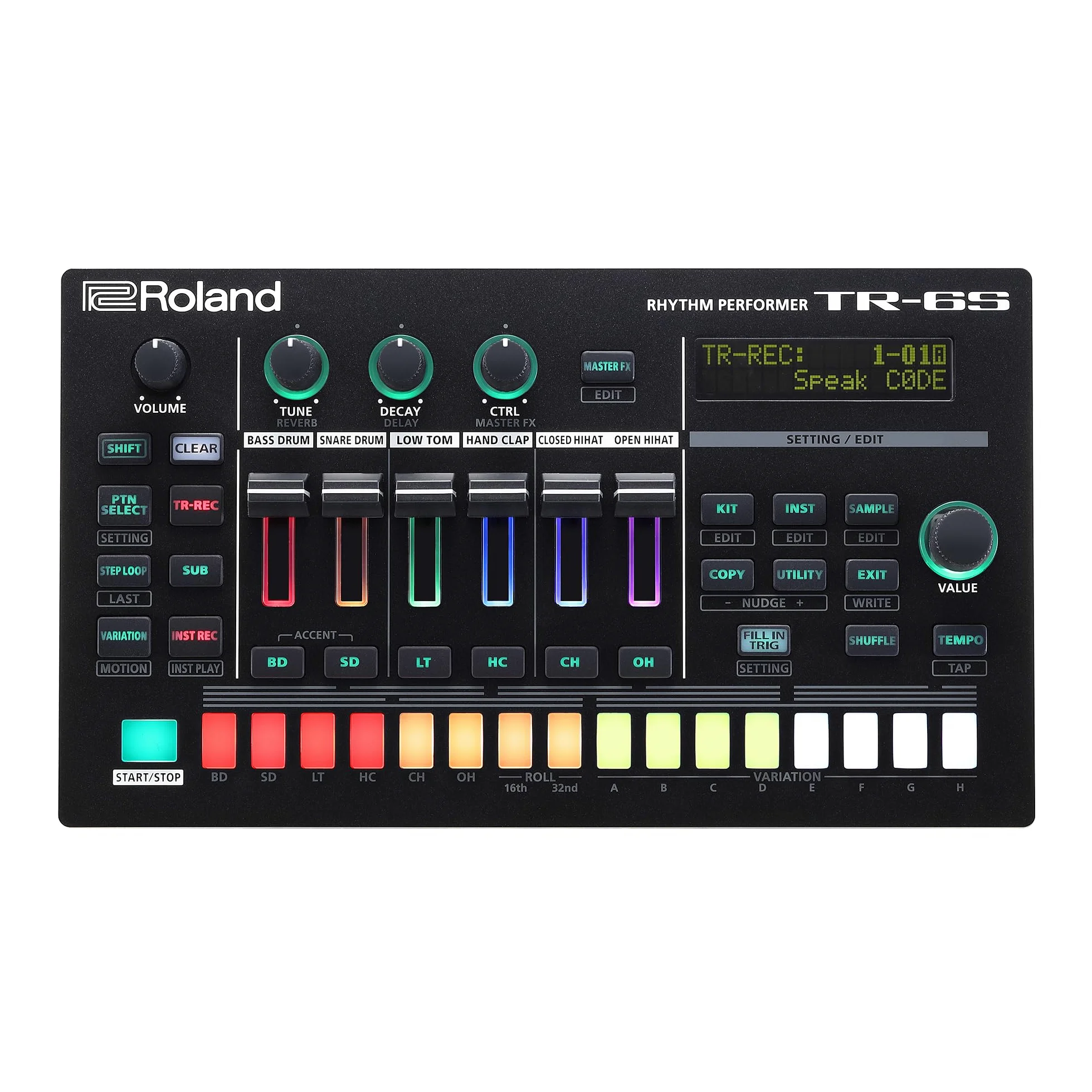 Roland TR-6S Rhythm Performer | Drum Machine Compatta con Sei Tracce di Veri Suoni TR, incluse TR-808, CR-78 e Altre | Grande Libreria di Sample Preset | Generatore Sonoro FM Editabile