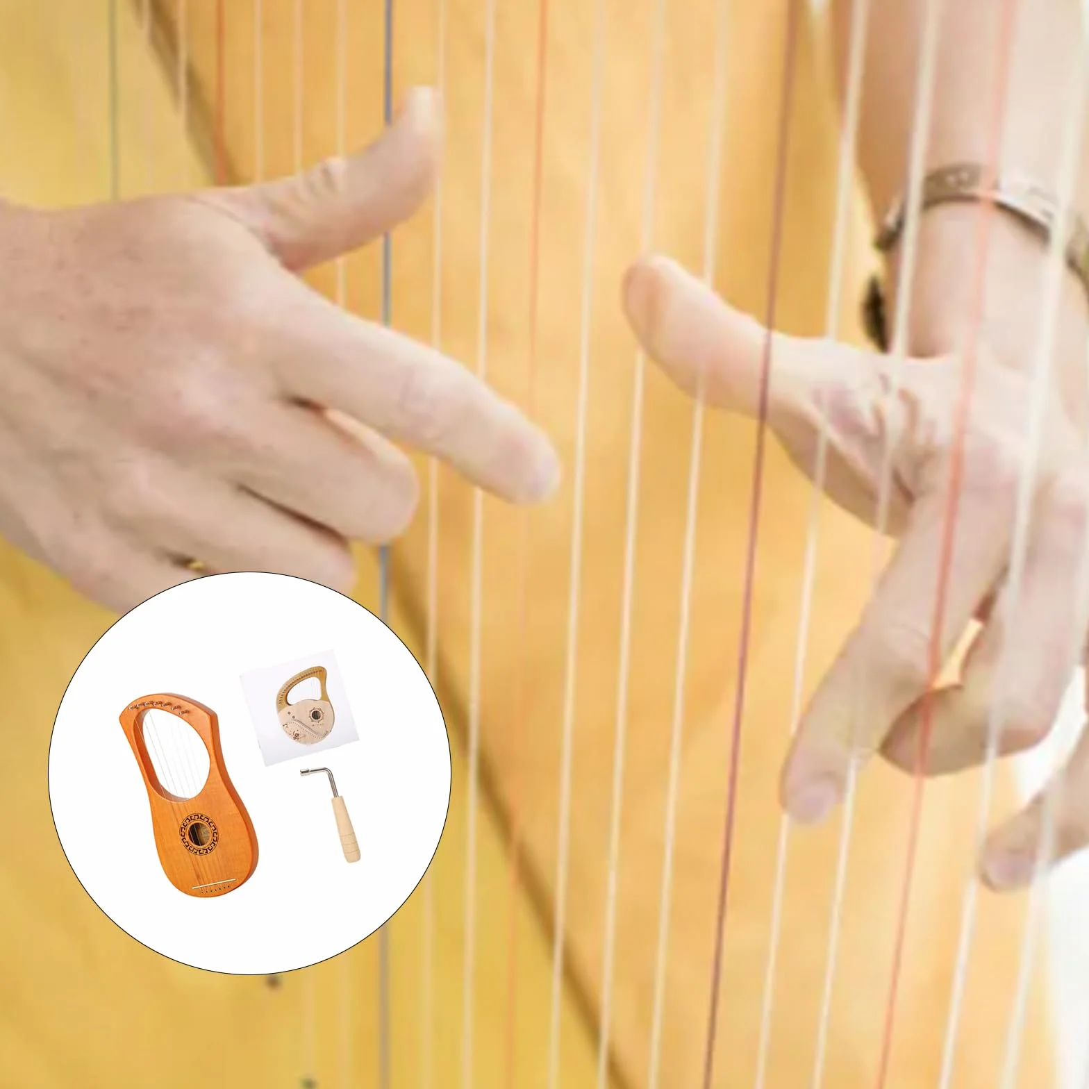 Arpa a lira in legno dal tono design leggero con strumento a lira dal tono naturale per appassionati musica e i principianti utilizzano l ' arpa in legno realizzata a mano