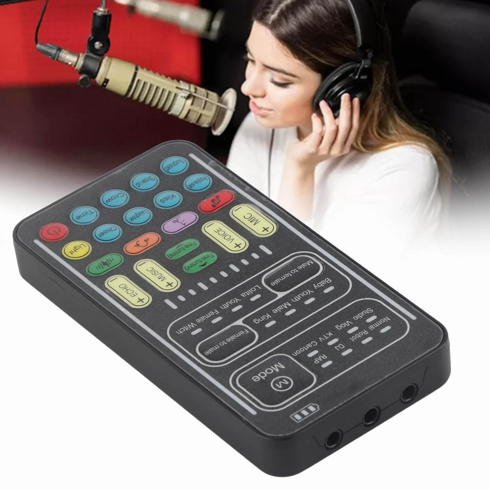 Annadue Cambia Voce, I9 Cambia Voce Set Portatile Registrazione Mini Scheda Mixer Live Streaming con Cuffie Microfono, per //Switch/PC(Nero)