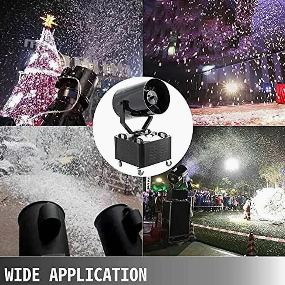 Macchina da neve professionale da 2000 W, 180 ° per fiocchi di neve natalizi, con telecomando, effetto fiocchi di neve finti che cadono, distanza di spruzzatura di 3-5 m, per palcoscenico DJ