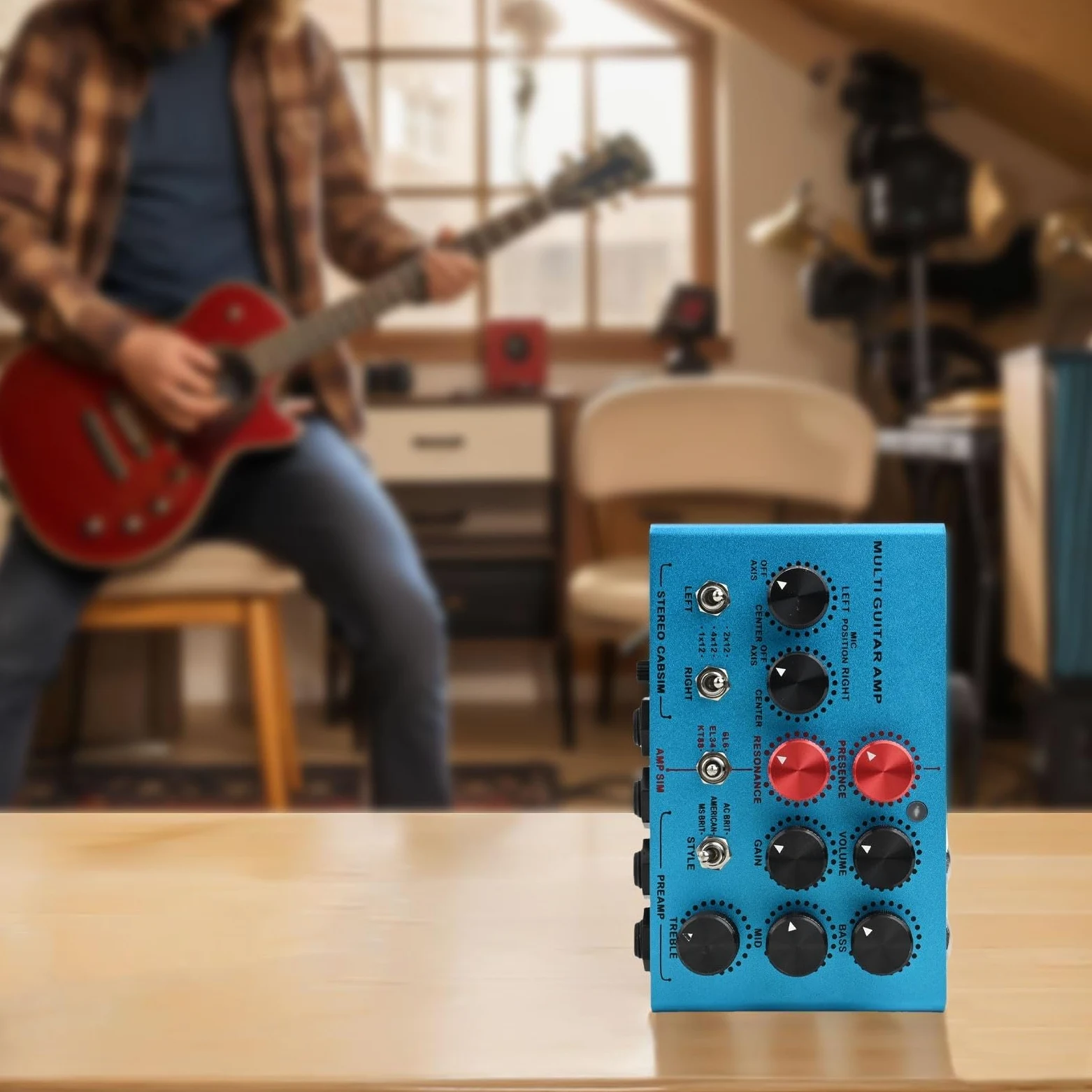 Pedale multi funzionale per chitarra con effetto audio mosky True Bypass, per esercitarsi con basso elettrico, uso domestico, nero