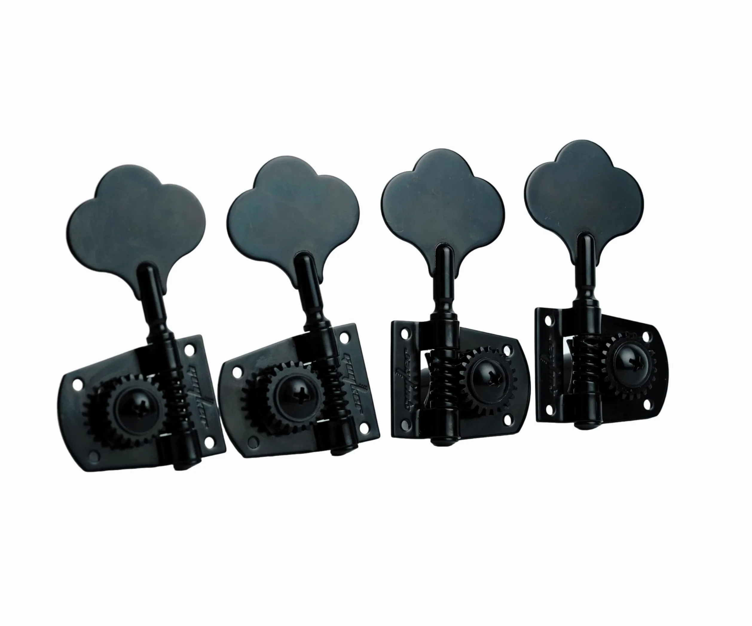 Guyker Testa della macchina per basso (2R + 2L) – rapporto 1:21 ingranaggi Open Frame Tuner Tuning Key Pegs di ricambio per chitarra elettrica jazz basso o strumenti di precisione, nero