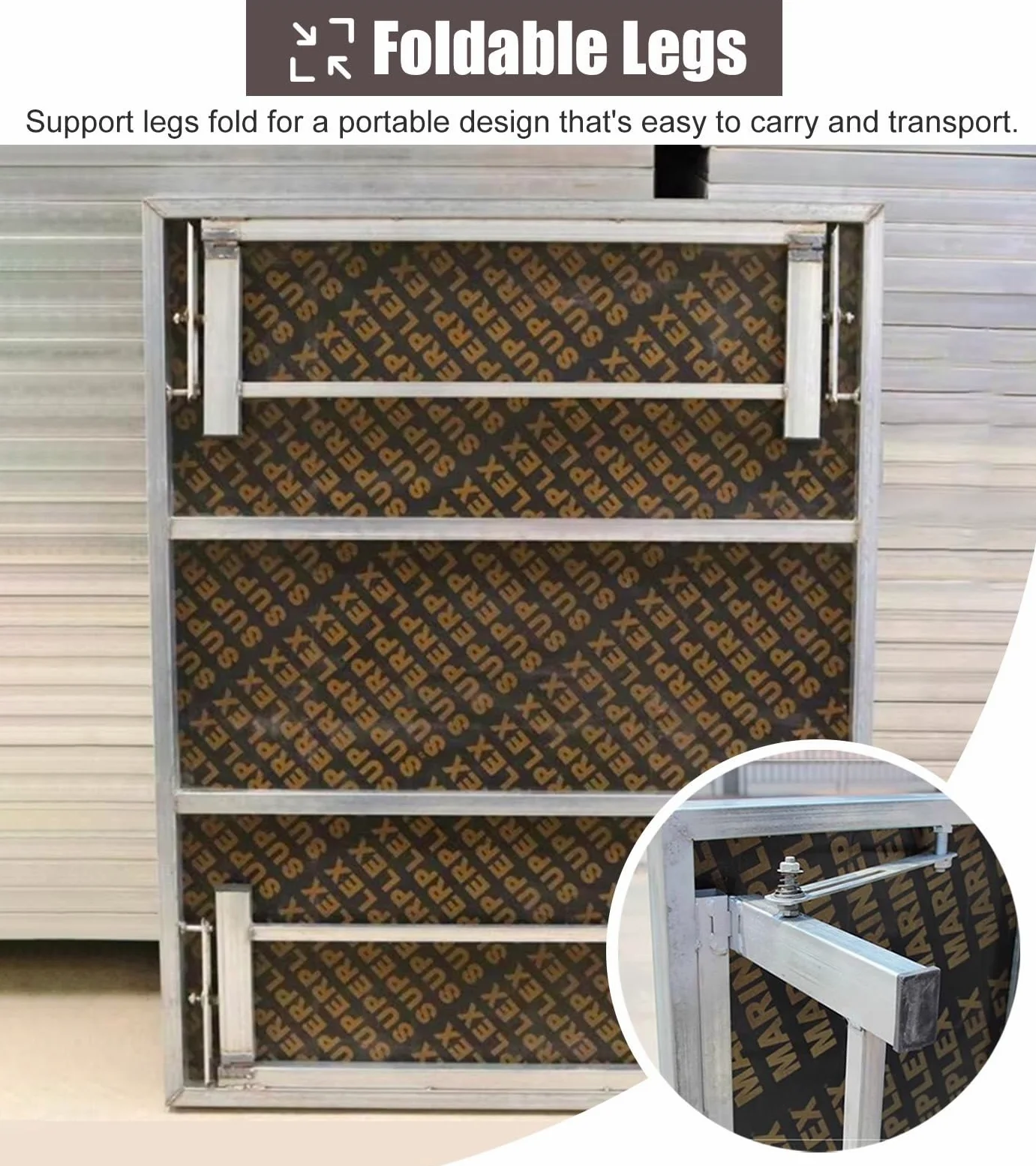 ZIMGOD Palco Modulare Pedana per Palco Rettangolare Modulare, Pedana per Palco 128 x 100 cm con Gambe Pieghevoli, Pannello Composito e Scala in Metallo per Canto Corale(Height 20cm (7 7/8in))