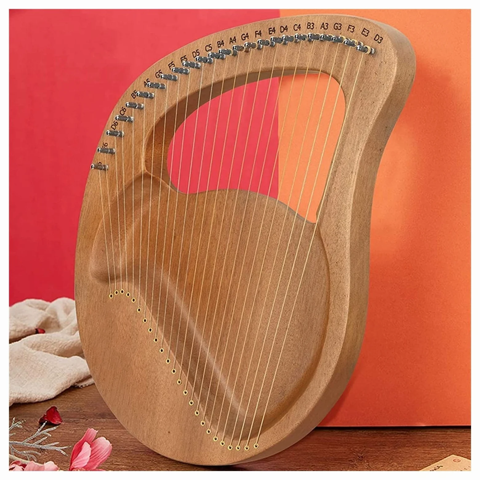 Arpa portatile, violino greco, arpa portatile, strumento musicale, arpa lira 24 corde con chiave accordatura per amanti della musica e principianti.
