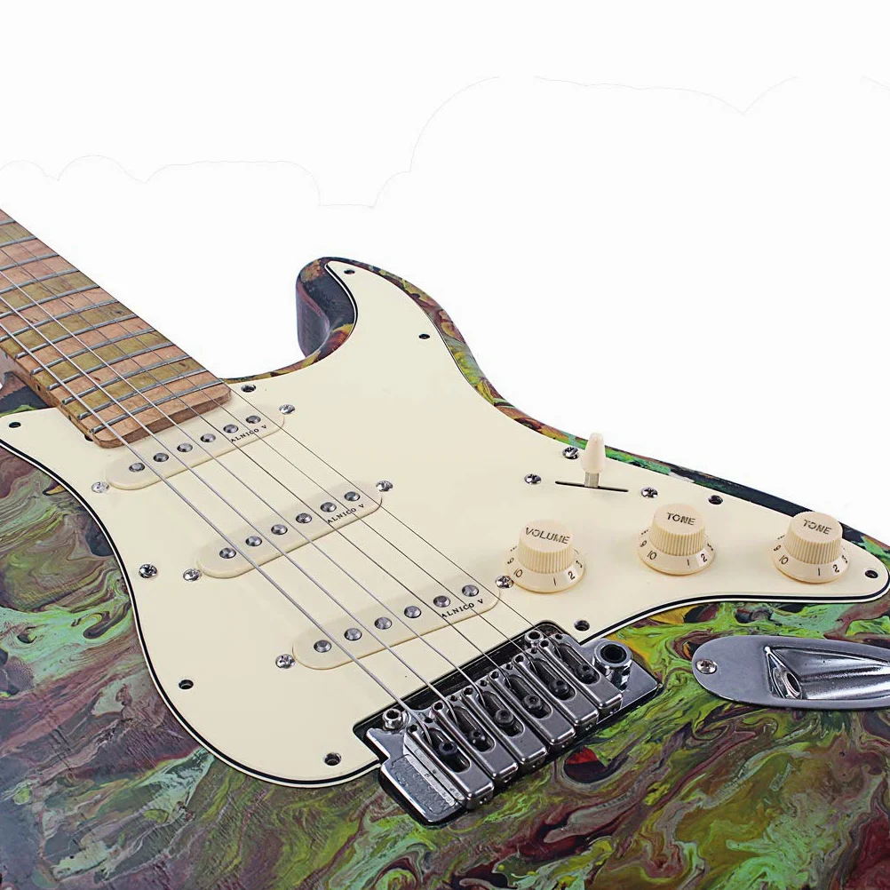 1 set di pickup cablati con piastra posteriore fai da te per chitarra Strat E