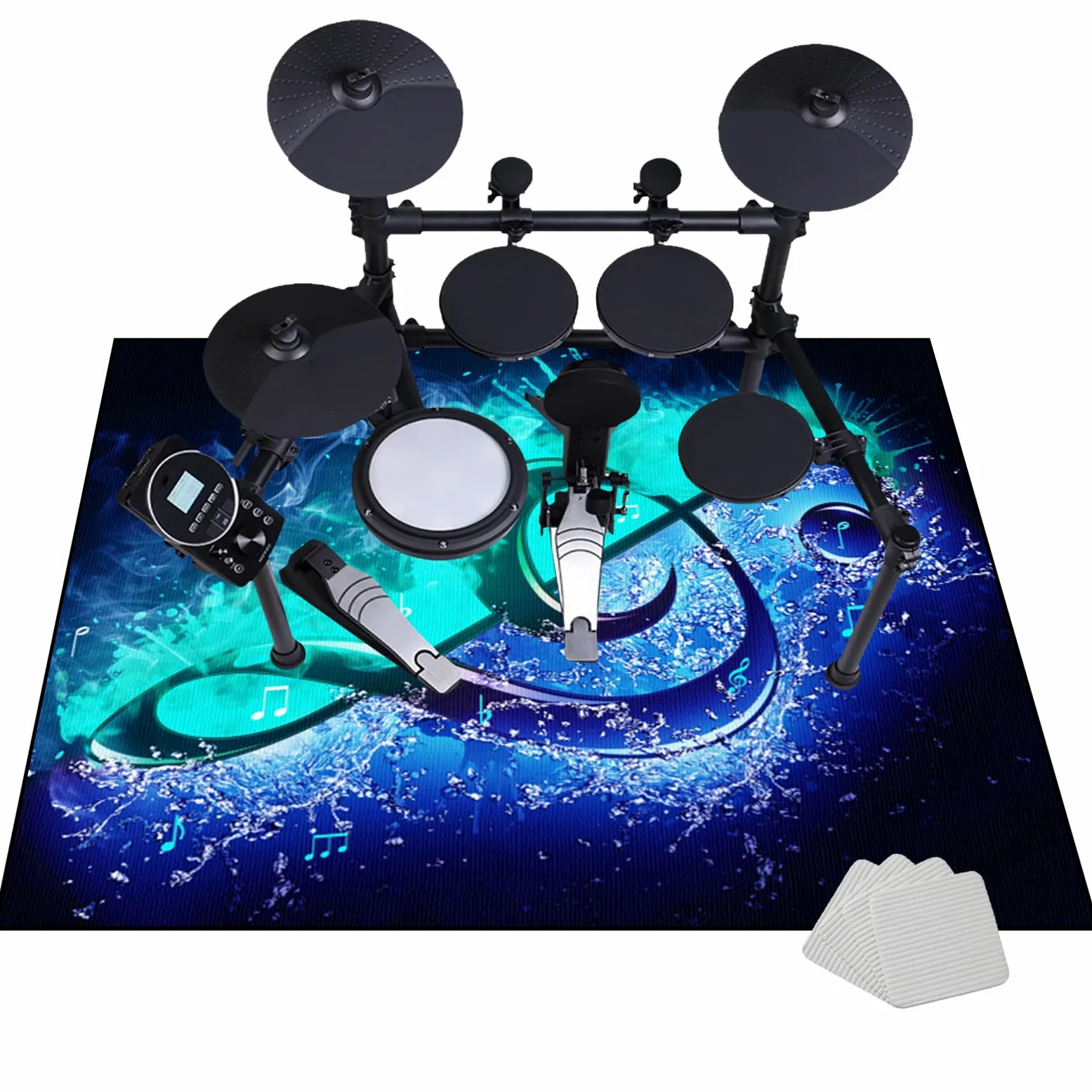 Tappetino per Batteria e Percussioni - Tappeto a Tamburo Insonorizzato - Tappeto per Batteria - Tappeti Rettangolari Antiscivolo per Batteria Elettroniche Rullante Acustica Grancassa 120 x 80 cm