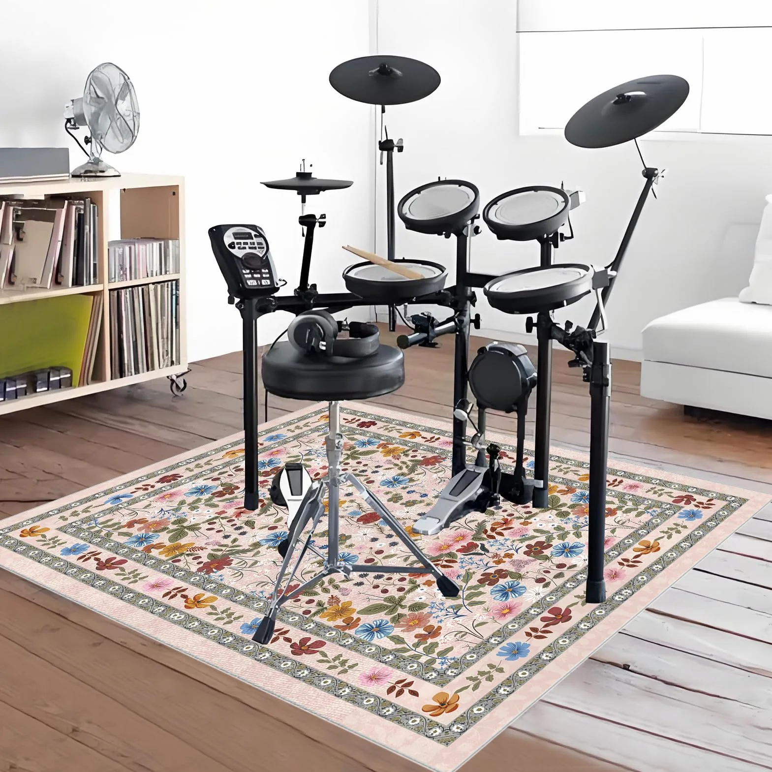 Tappeto Batteria Elettronica Tappeto Professionale per Batteria e Strumenti a Percussione, Tappeto a Tamburo per Assorbimento degli Urti Insonorizzato Tappetino Antiscivolo Tappeto Drum 230 x 180 cm
