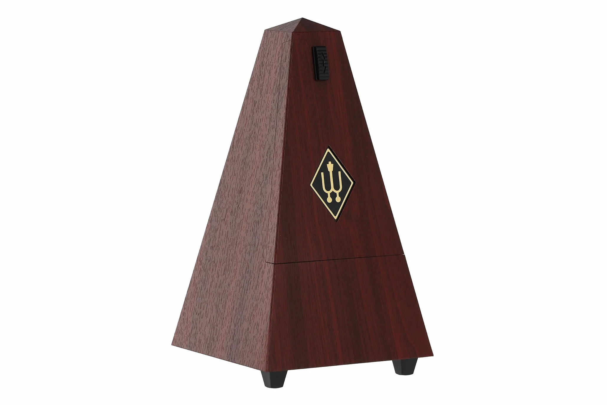 Wittner Metronomo Taktell Forma piramide Sistema Maelzel Serie 845 - Custodia in plastica - Senza campana - Effetto mogano - Meccanico a carica - Non sono necessarie batterie - Made in Germany