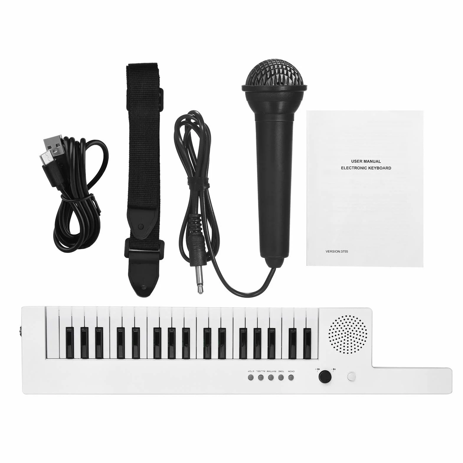 Tastiera Musicale Piano per Pianoforte Elettronico A 37 Tasti Piano Ricaricabile per Chitarra con Mini Strumenti per Tastiera per Pianoforte