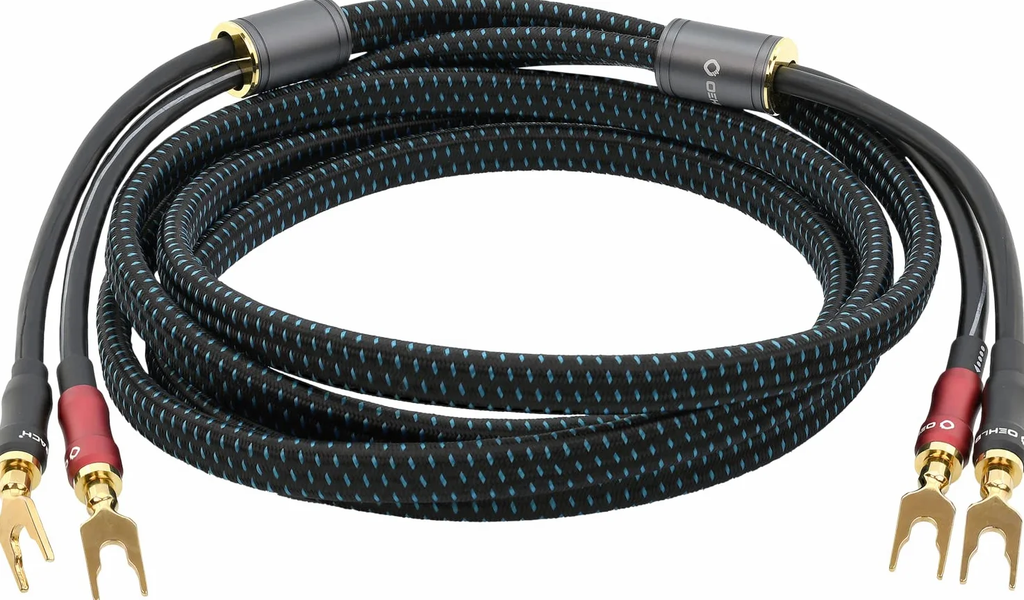 OEHLBACH Transform Dual Plug - Cavo per altoparlanti con connettori a banana e terminali intercambiabili, in rame OFC, potenza 300 W, ottima conducibilità, connettori flessibili, placcati oro 24