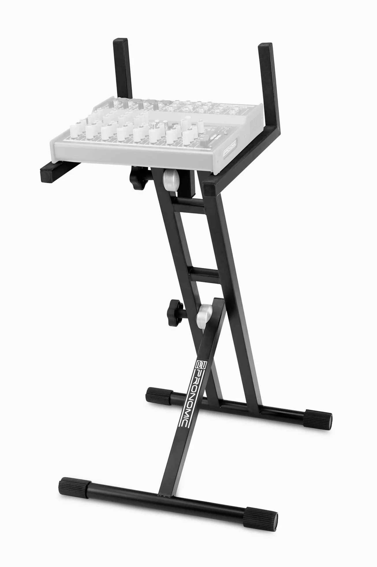 Pronomic Supporto MXS-100 per mixer, amplificatori chitarra, combo amp, laptop, casse, rack. Altezza totale 47-82 cm, altezza appoggio da terra 35-68,5 cm.