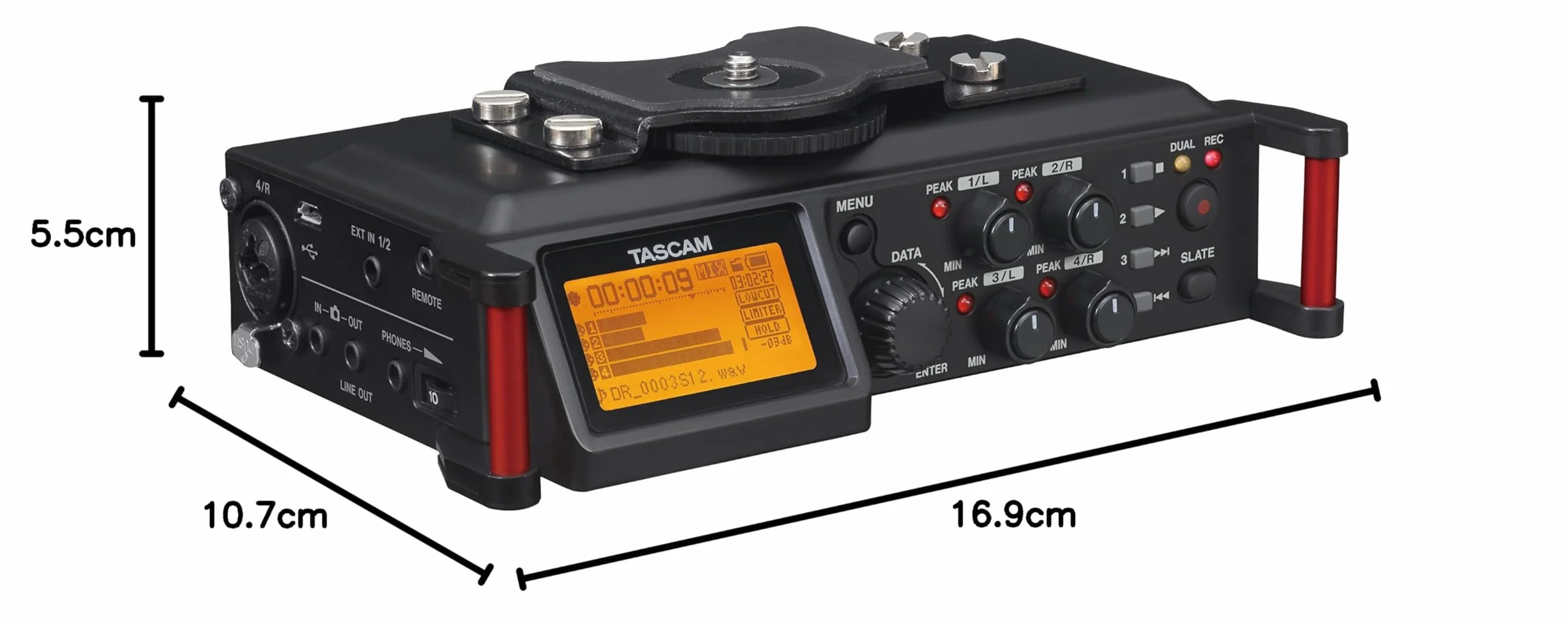 Tascam DR-70D – Registratore audio a 4 canali per fotocamere DSLR