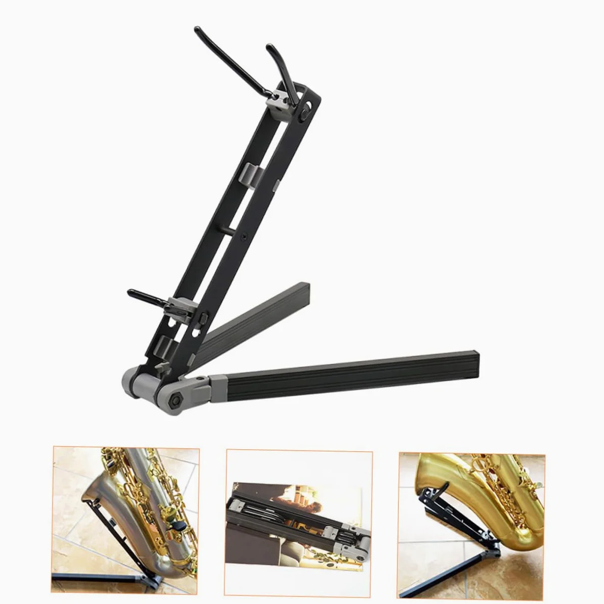 Vaguelly Supporto Per Sassofono Contralto in Metallo Portatile e Leggero Adatto Per Riporre Ed Esporre Sassofono in Case Studi e Negozi Di Strumenti Musicali