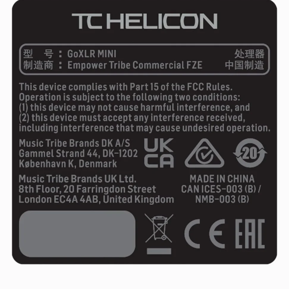 TC Helicon GoXLR MINI-WH Mixer Online per Broadcasting con Interfaccia USB/Audio e Preamp Midas | Interfaccia Audio All-in-One per Streamer e Creatori | Supporta Windows 7, 8, 10 e 11 | Bianco