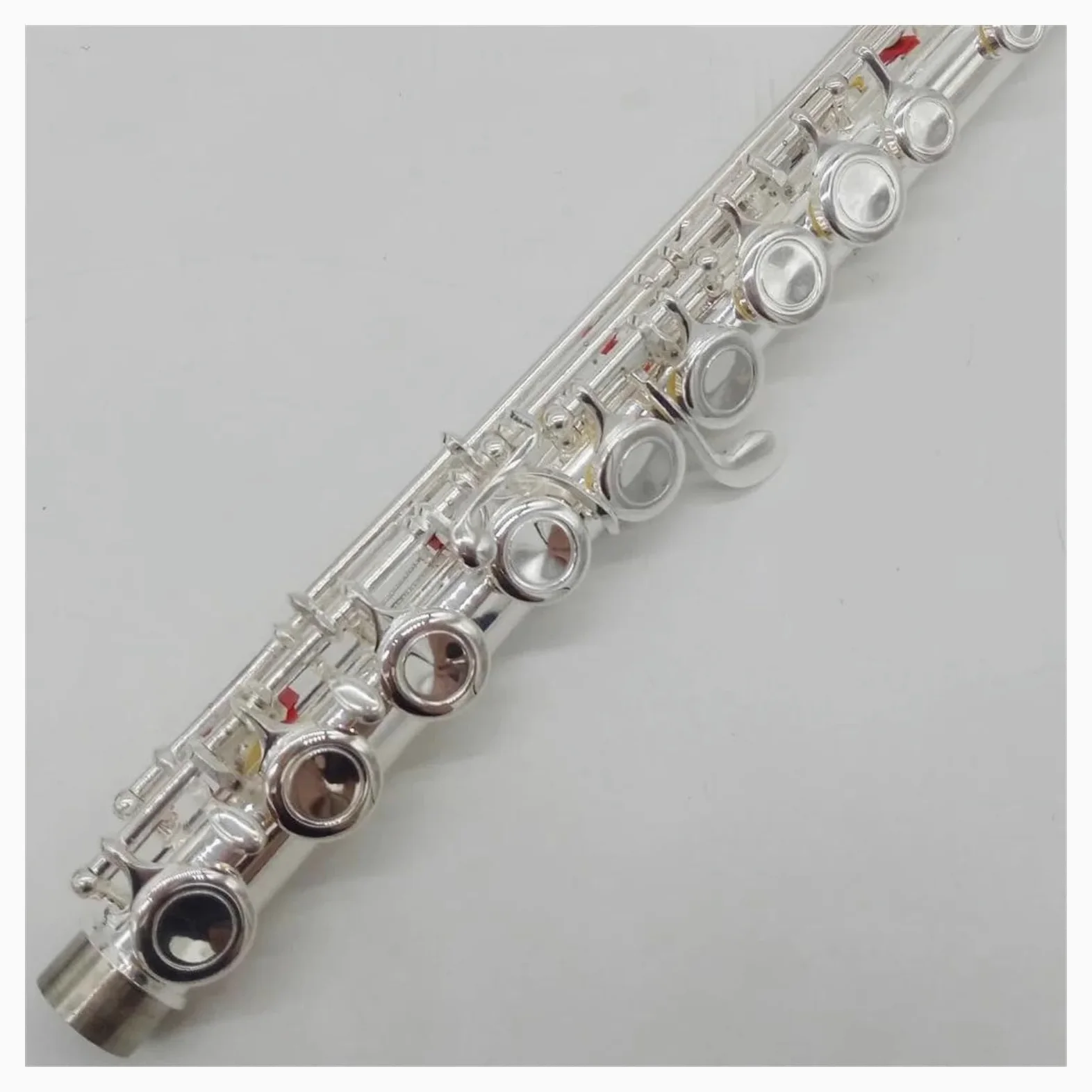 Flauti Placcati In Argento Strumento Per Studenti Flauti Con Testata Curva 16 Fori Chiusi Chiave E Con Custodia Flauto Traverso Kit