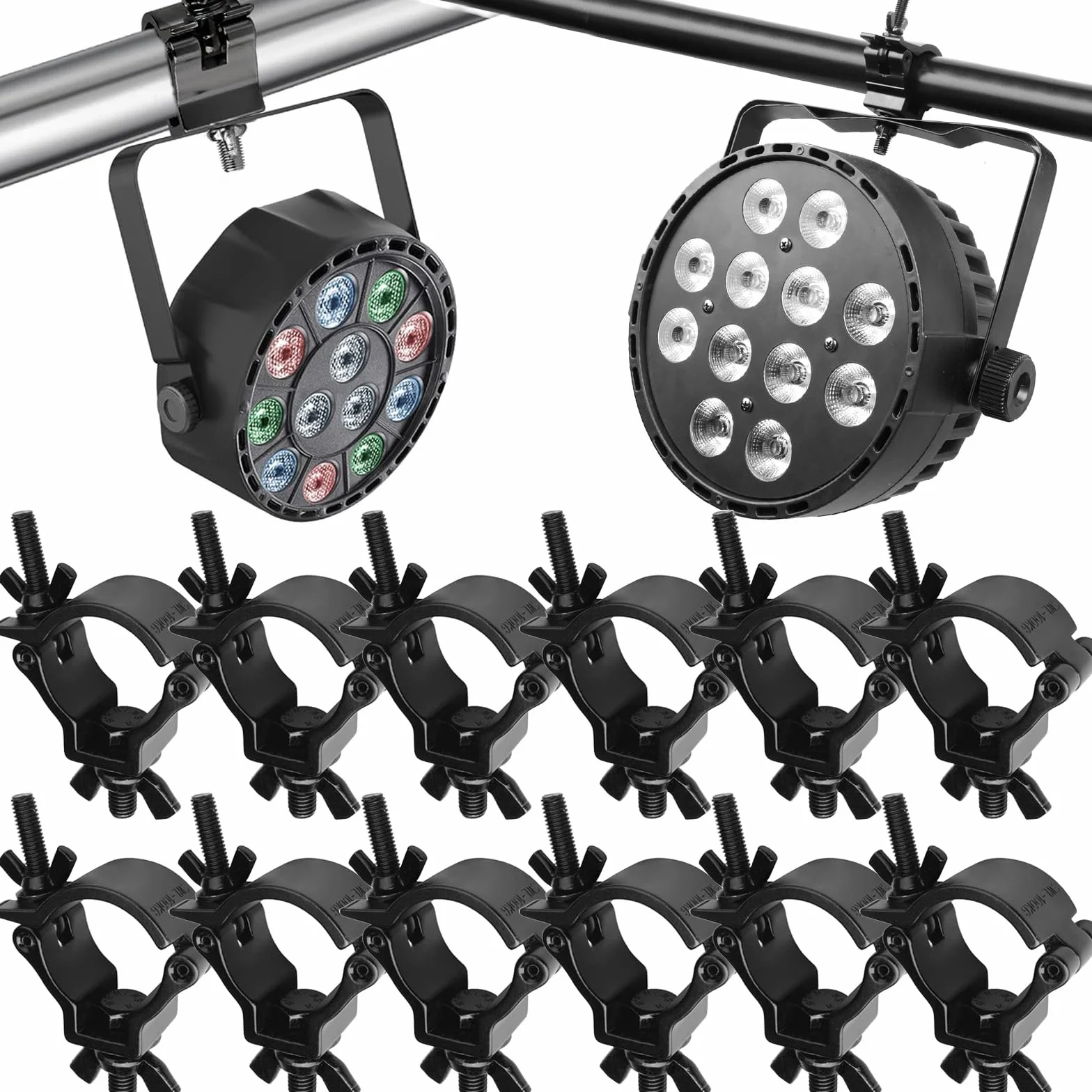 Truss Clamp 48-51mm,YouXiaor 12PCS Morsetto per Traliccio Luci Ganci Tralicci Luci Palcoscenico Lega di Alluminio Metà Conica Resistente Luce di Scena Morsetti Gancio Truss Morsetto di Fissaggio