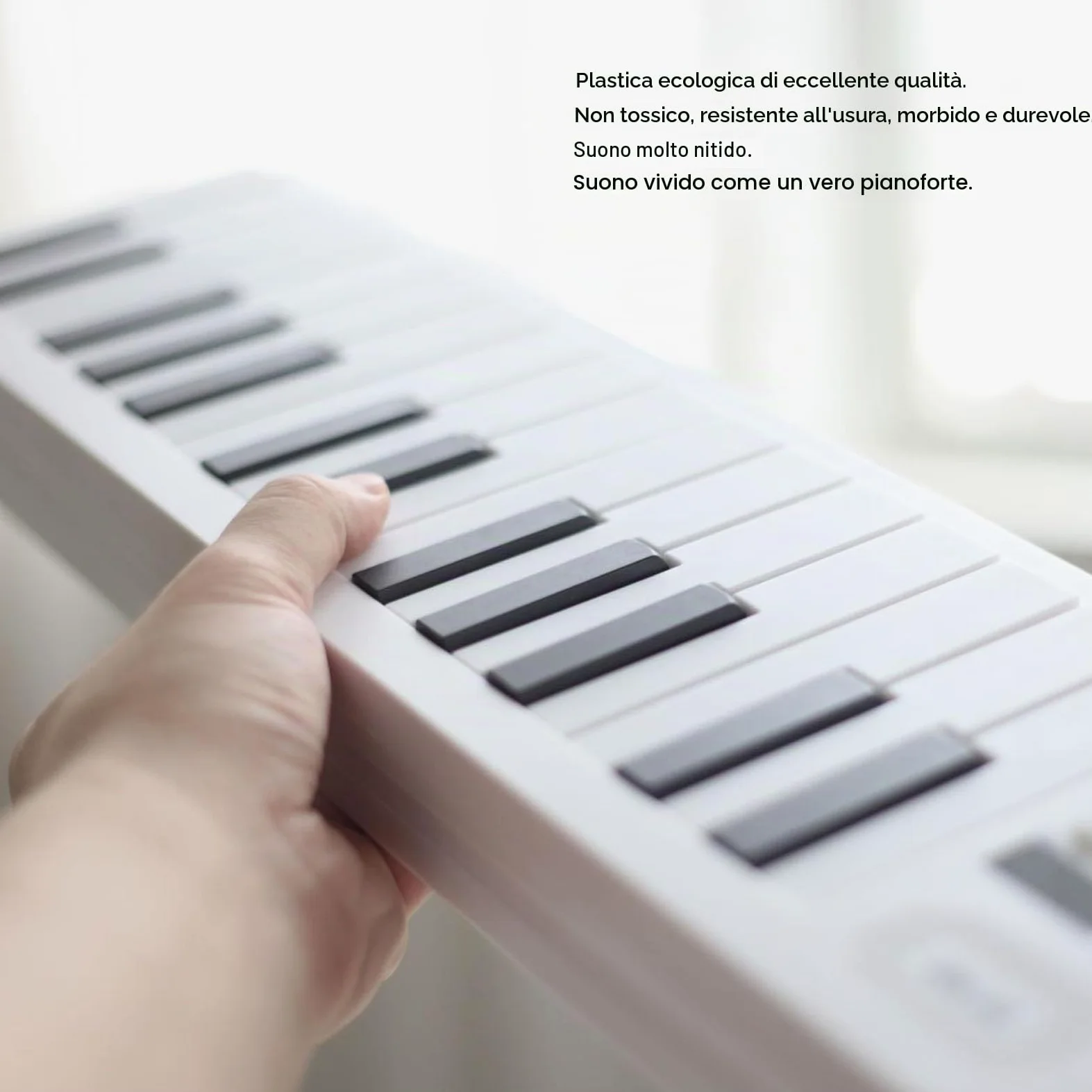 Tastiera Portatile Pieghevole per Pianoforte a 61 Tasti, Giocattoli per Pianoforte Elettronici Pieghevoli con Riproduzione di Registrazione per Esercitazioni per Principianti